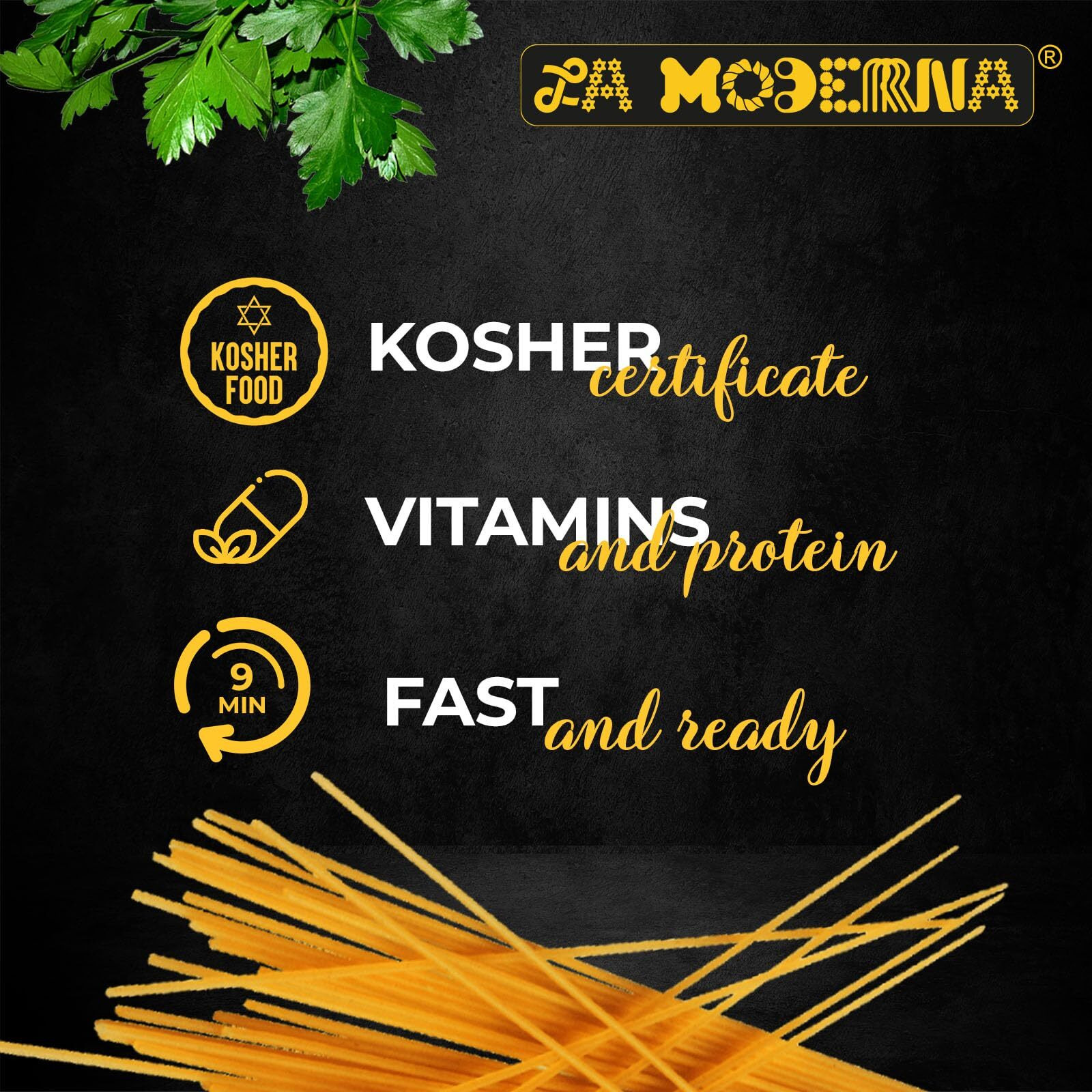 La Moderna Spaghetti Pasta, Noodles, Durum Wheat, Protein, Fiber, Vitamins, 7 Oz, Pack Of 20