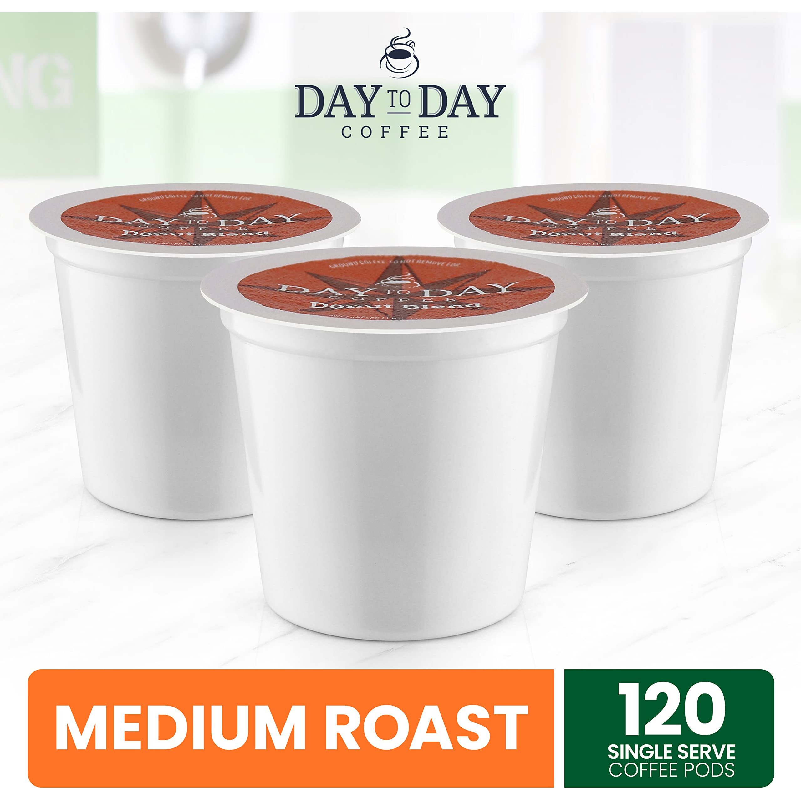 Day To Day 120-Count Donut Blend, Medium Roast Single Serve Coffee Pods For K-Cup Keurig Brewers
