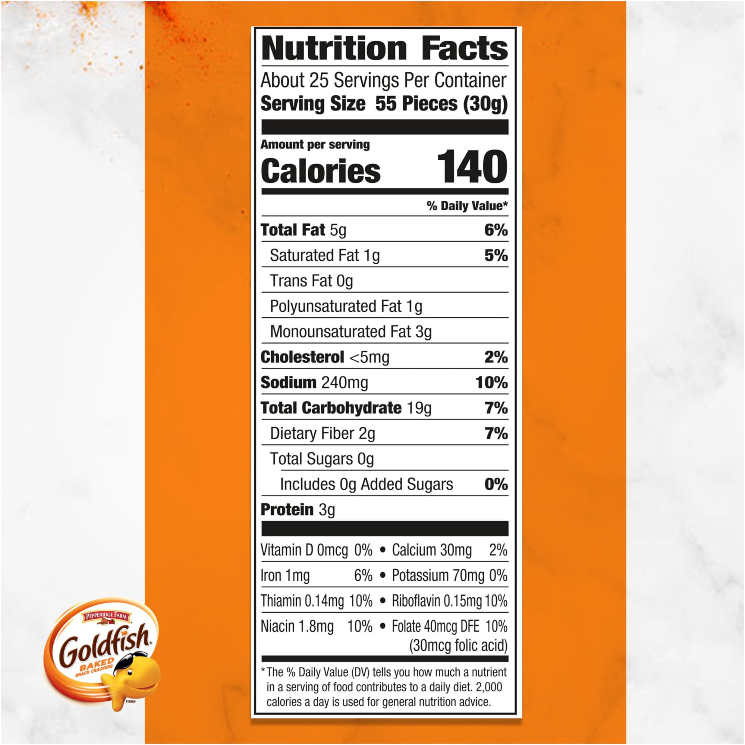 Goldfish Cheddar Cheese Crackers, Baked With Whole Grain, 27.3 Oz Carton