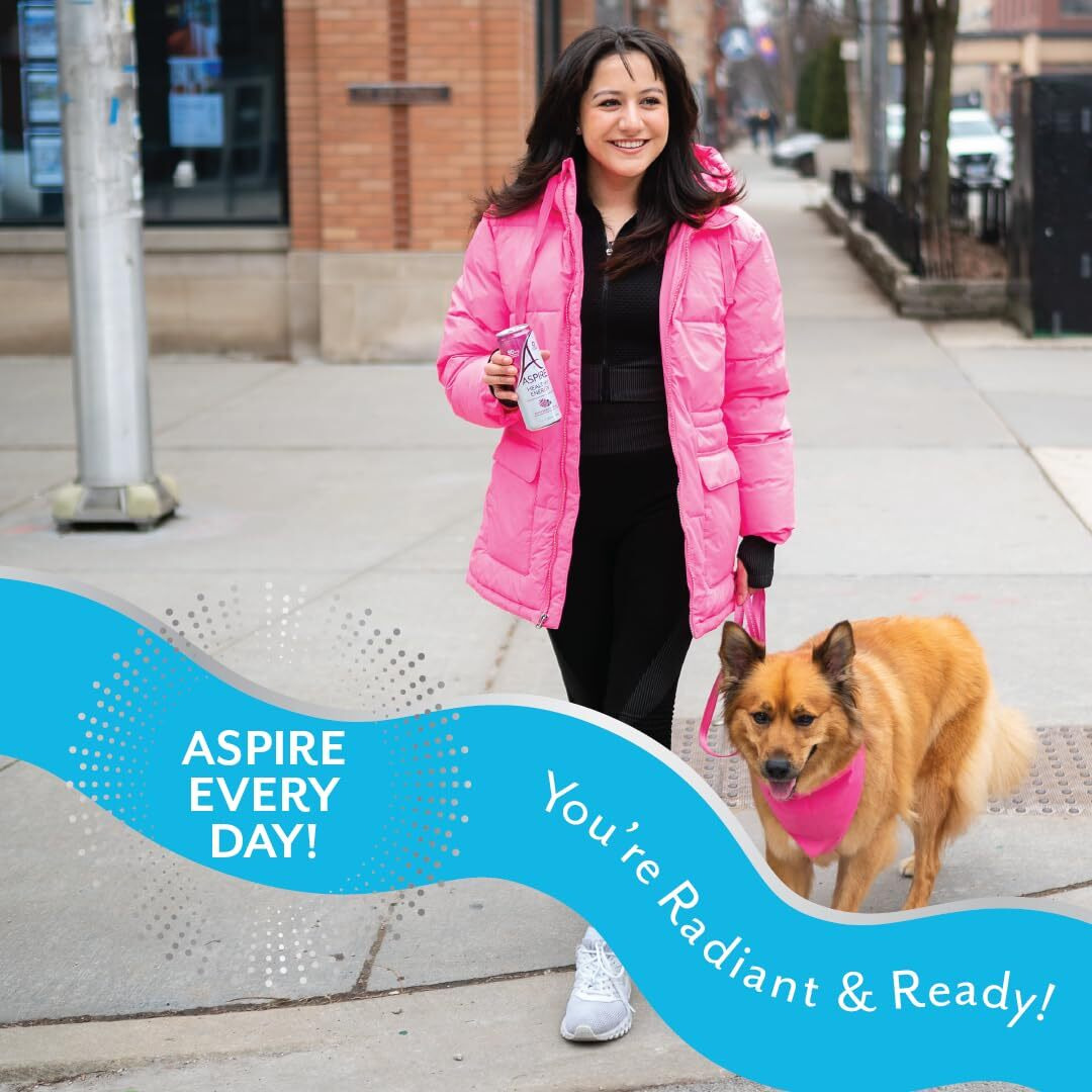 Aspire Fan Favorite Variety Pack, Healthy Energy Drink, Zero Sugar, Zero Calories, Calorie Burning, Natural Caffeine, Sparkling, Vegan, Keto-Friendly, 12 Pack