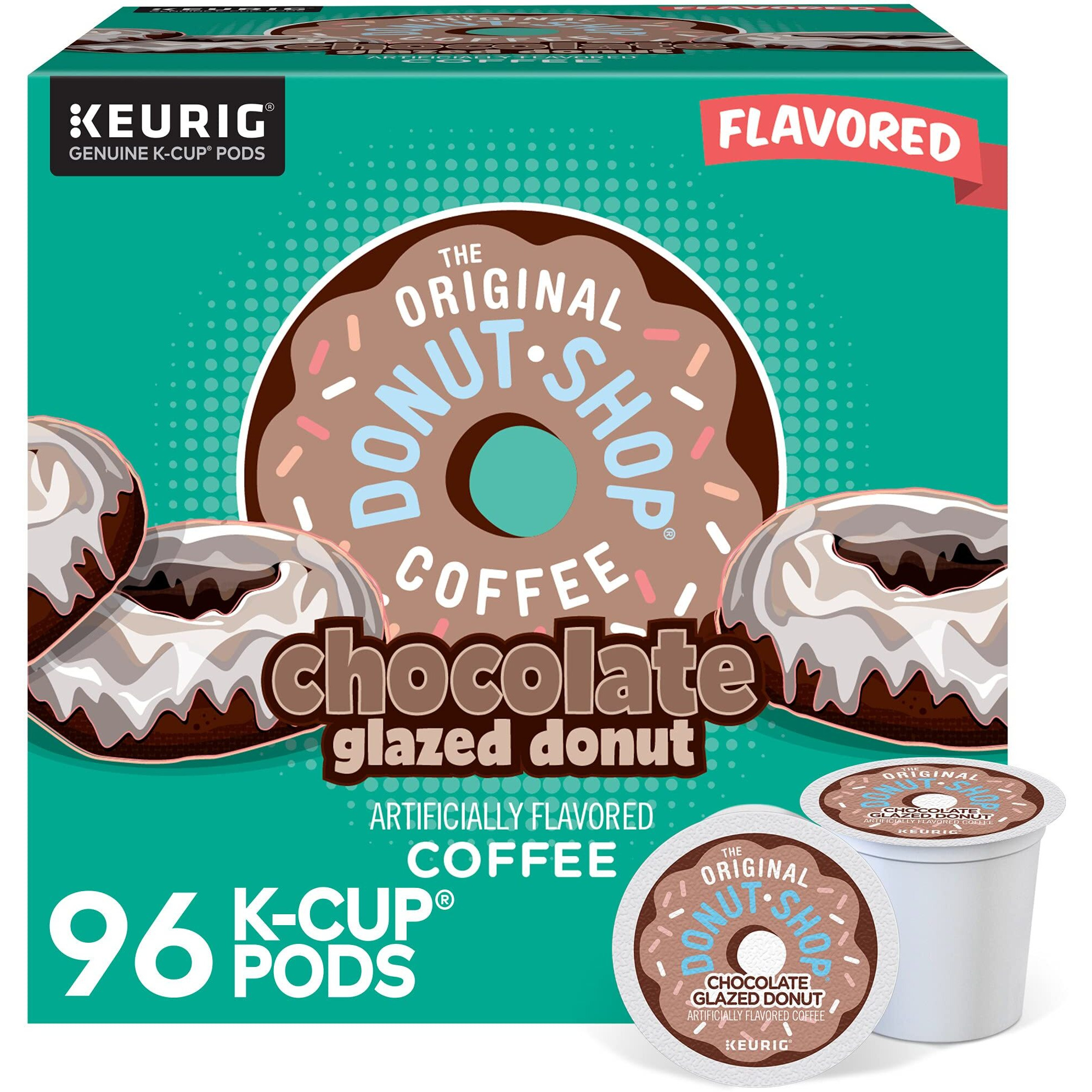 The Original Donut Shop Coffee Chocolate Glazed Donut Keurig Single-Serve K-Cup Pods, Medium Roast Coffee, 96 Count (4 Packs Of 24)