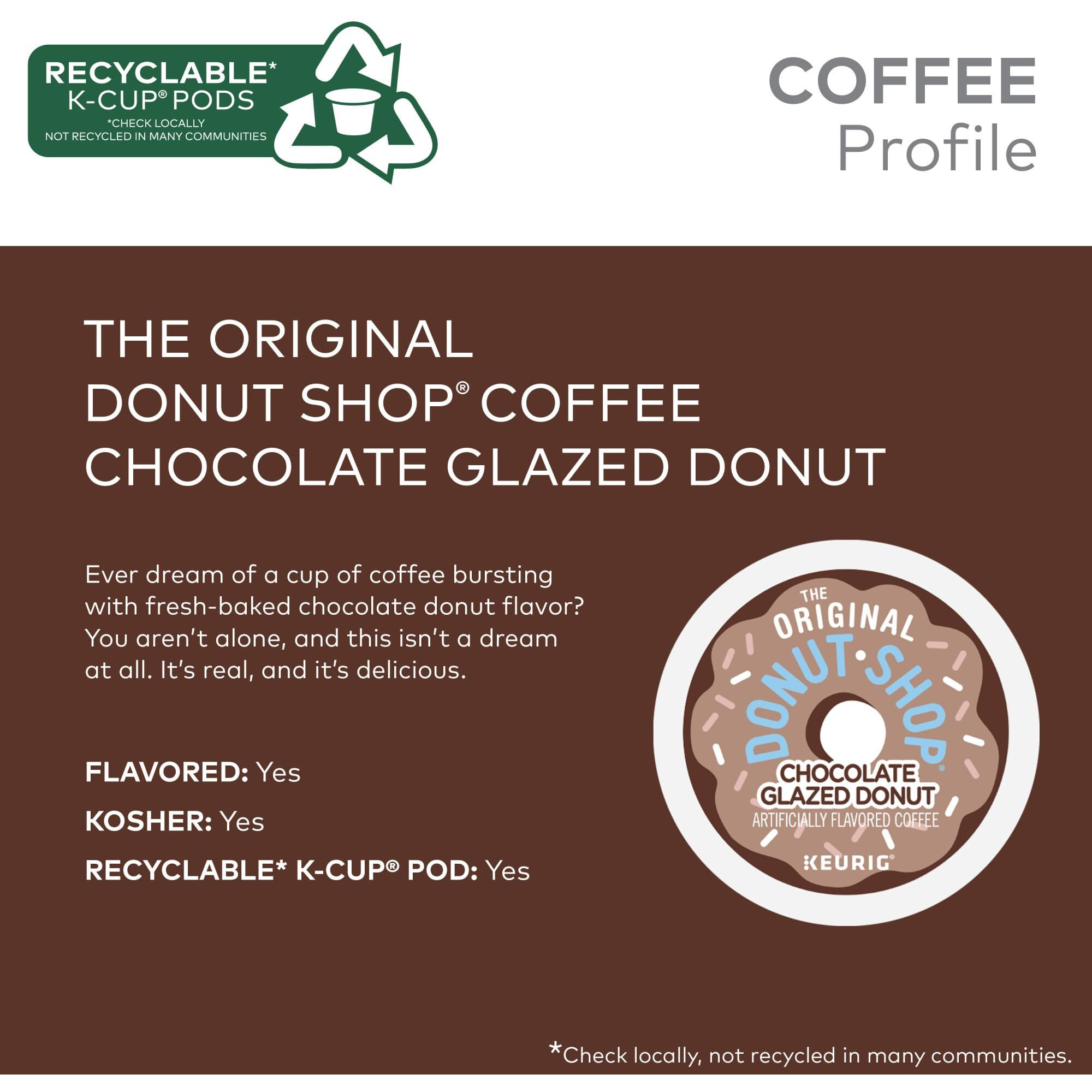 The Original Donut Shop Coffee Chocolate Glazed Donut Keurig Single-Serve K-Cup Pods, Medium Roast Coffee, 96 Count (4 Packs Of 24)