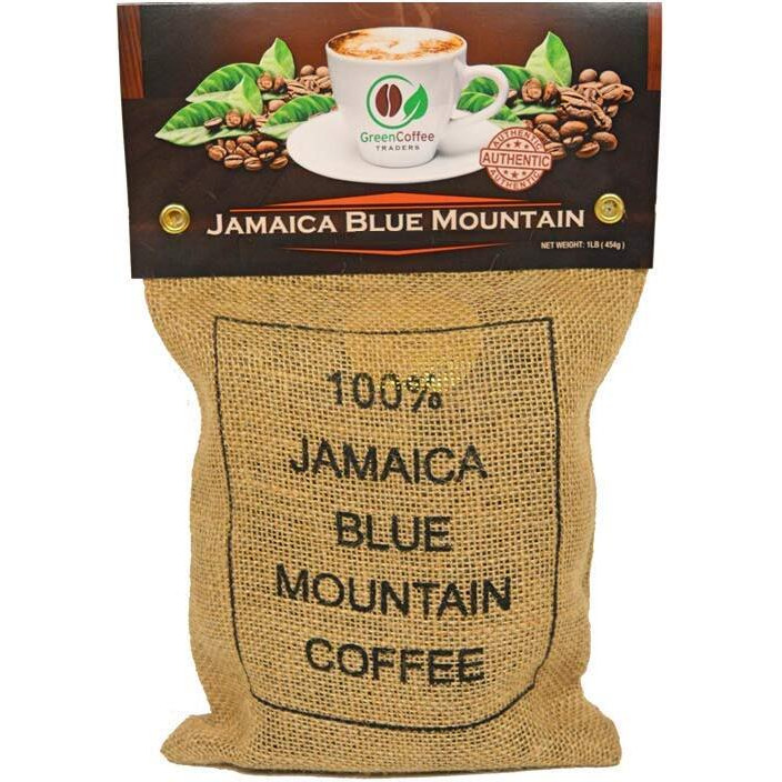Green Coffee Traders Whole Bean 1Lb. 100% Jamaica Jamaican Blue Mountain Roasted Coffee