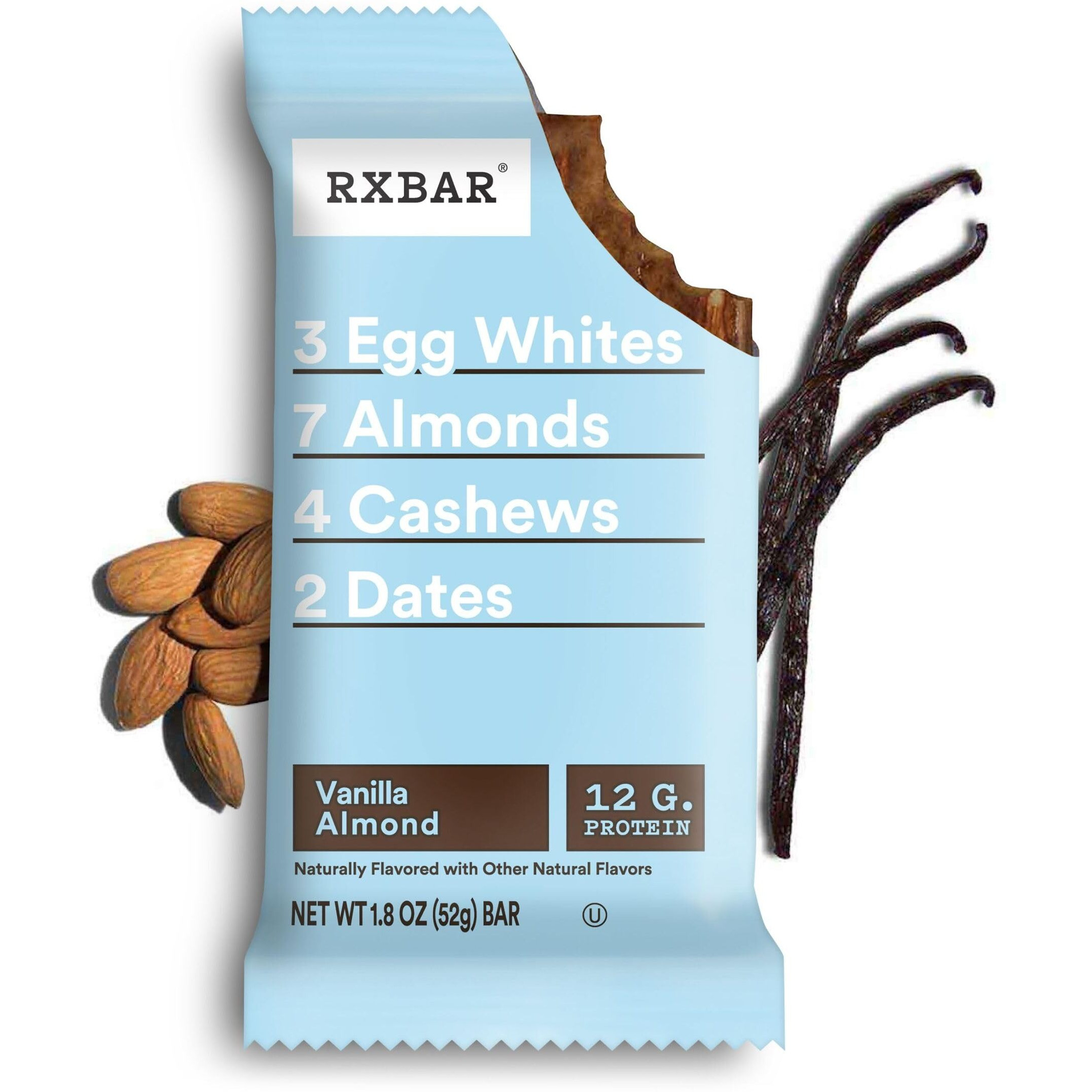 Rxbar Protein Bars, 12G Protein, Gluten Free Snacks, Vanilla Almond (6 Boxes, 30 Bars)