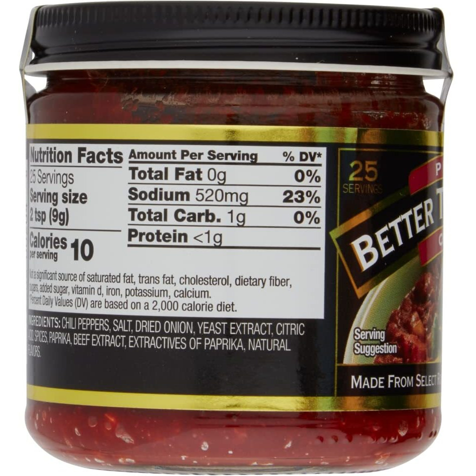 Better Than Bouillon Chili Base, Made From Select Roasted Chili Peppers & Spices, Blendable Base For Added Flavor, 8-Ounce Jar (Pack Of 1)