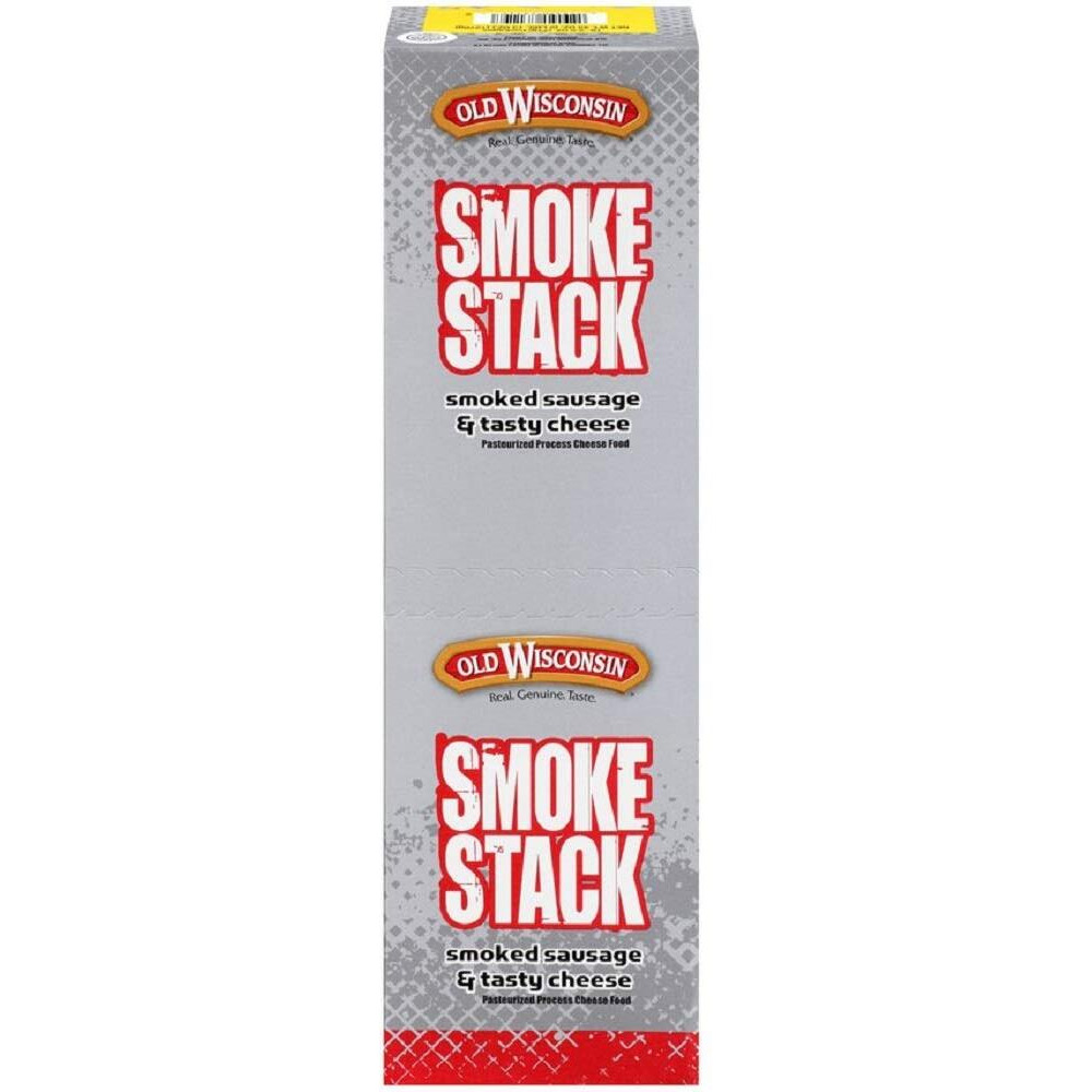 Old Wisconsin Smoke Stack Beef Sausage & Cheddar Cheese, 2.5 Ounce Sticks (Pack Of 18)