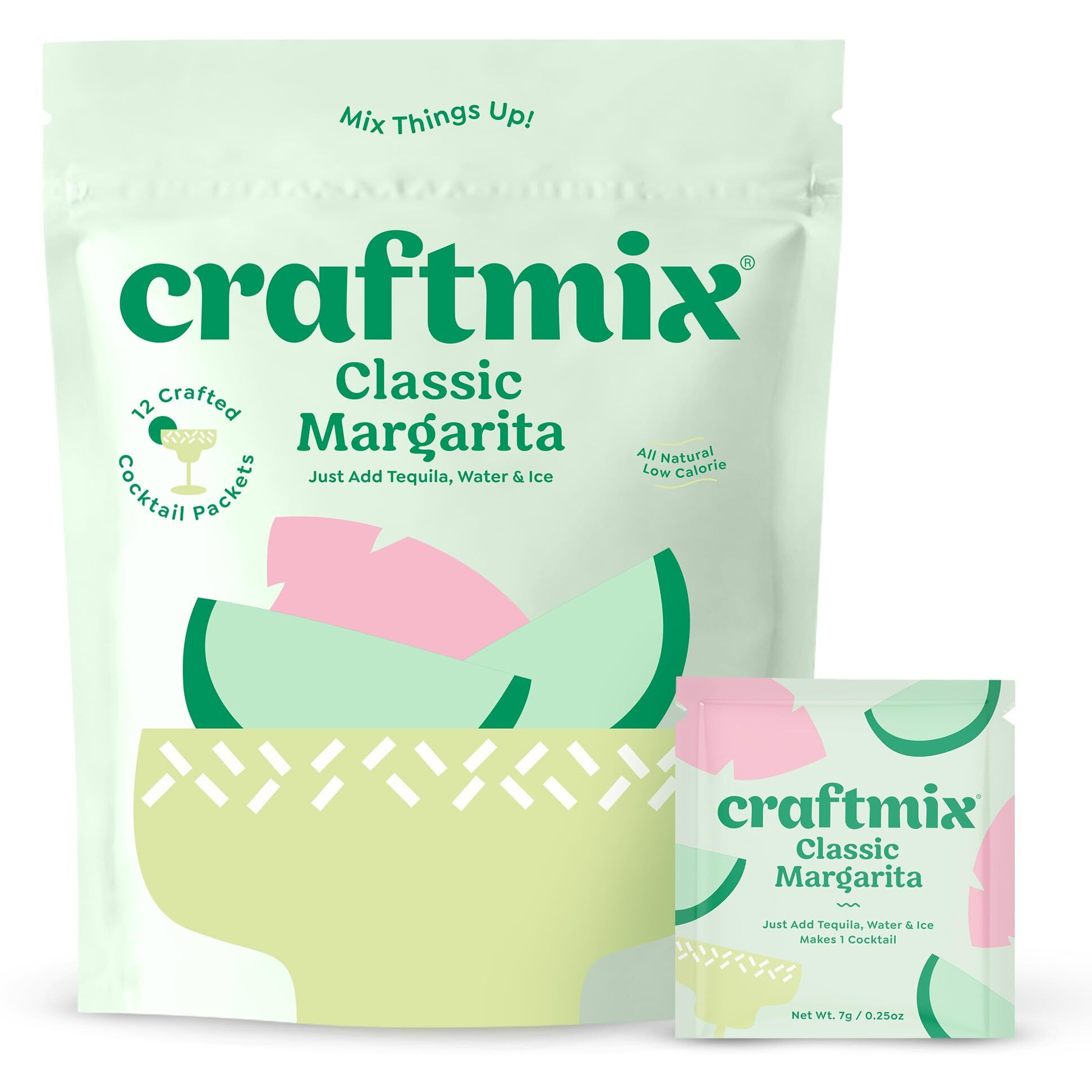 Craftmix Classic Margarita, Makes 12 Drinks, Skinny Margarita Cocktail Mixers - Mocktail Drink Mixers - Made With Real Fruit - Vegan Low-Carb, Low-Sugar, Non-Gmo, Dairy Free, Gluten Free, Easy To Mix