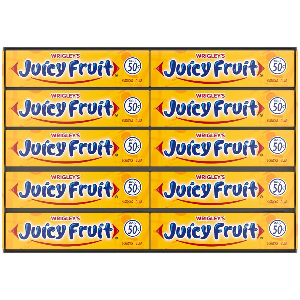 Juicy Fruit Gum Wrigley's Chewing Gum Bulk Pack, 5 Stick (Pack Of 40)