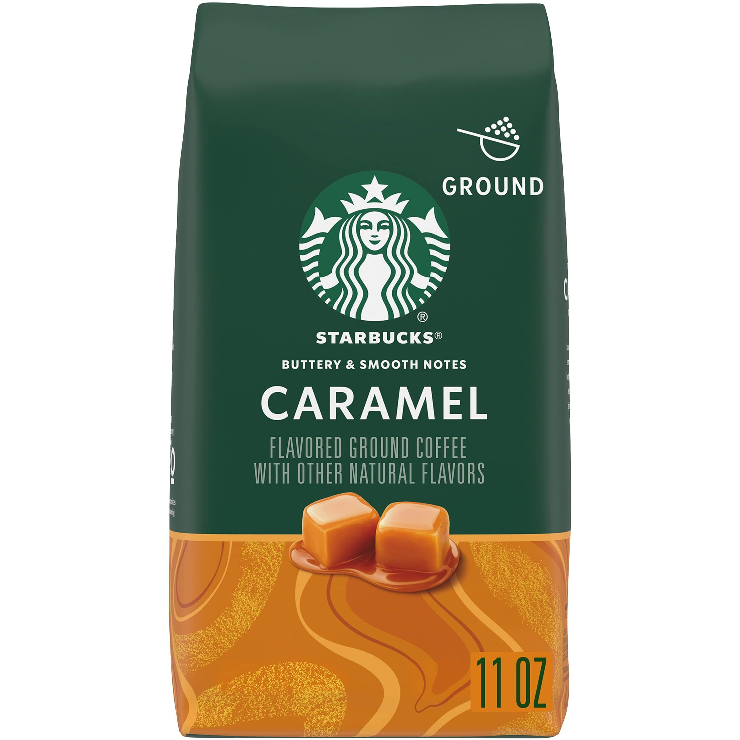 Starbucks Flavored Ground Coffee, Caramel, 11 Oz