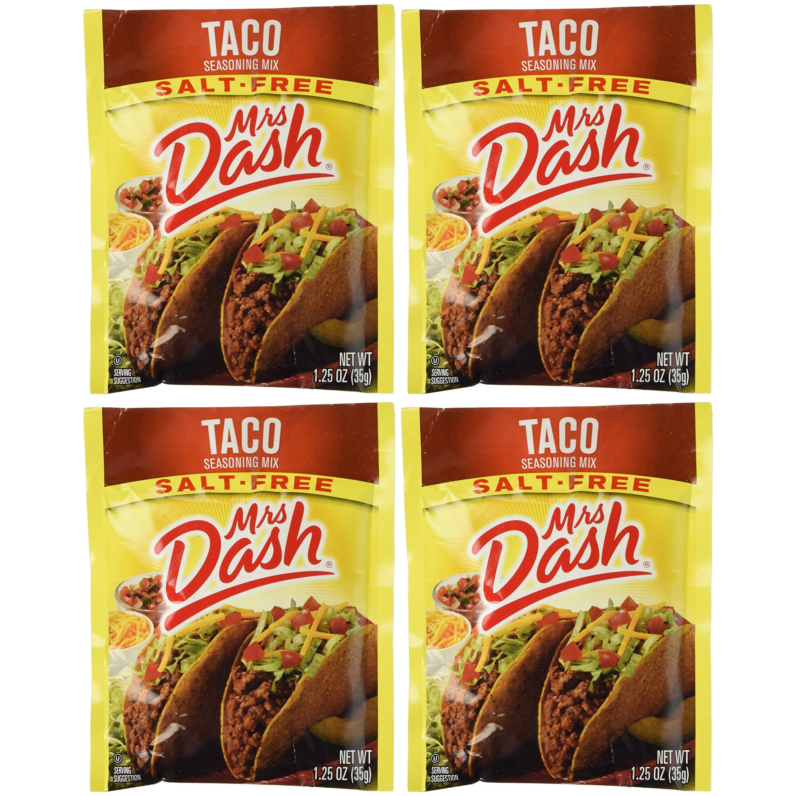 Mrs Dash Salt Free Taco Seasoning Mix (1.25 Oz Packets) 4 Pack