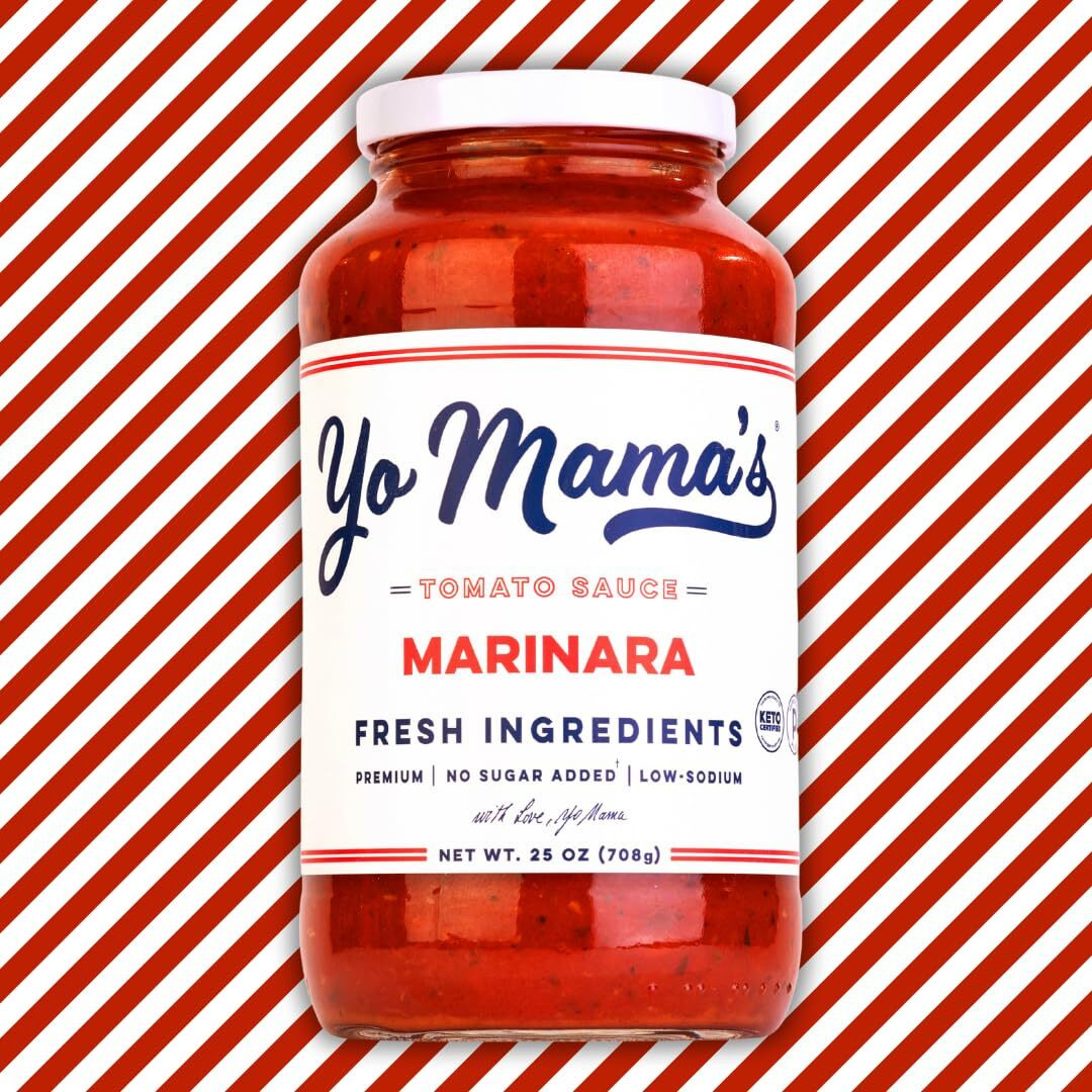 Yo Mama's Foods Keto Marinara Pasta And Pizza Sauce - Pack Of (1) - No Sugar Added, Low Carb, Low Sodium, Gluten Free, Paleo Friendly, And Made With Whole, Non-Gmo Tomatoes