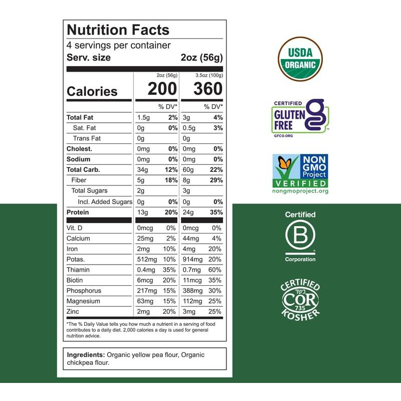 Chickapea Organic Chickpea Pasta - Spirals, Penne, Shells Variety Pack - 8 Oz (Pack Of 6)