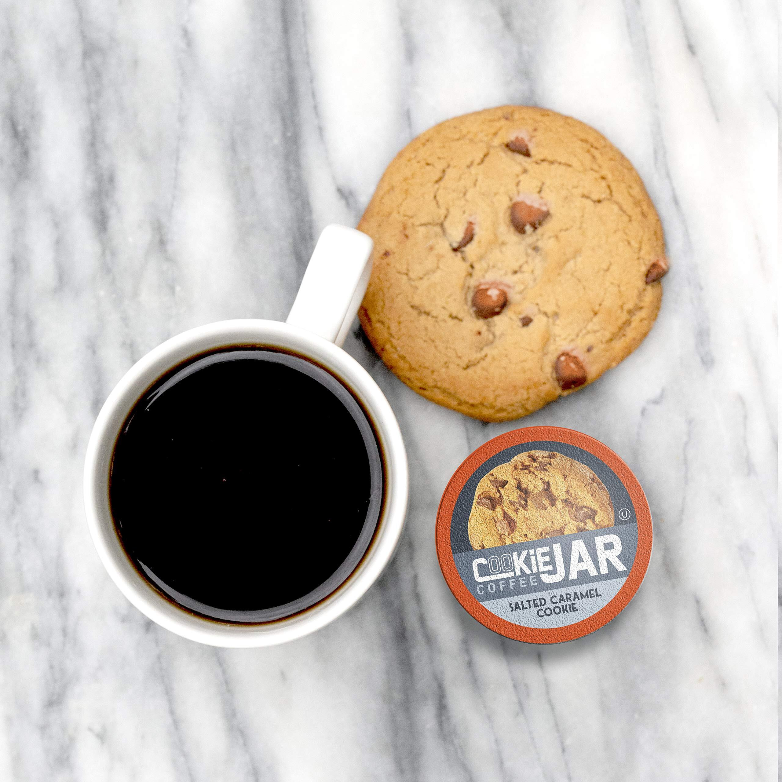 Cookie Jar Salted Caramel Flavored Coffee Pods For Keurig K Cup Brewers, 40 Count - Smooth Caramel Flavor With A Hint Of Salt, Perfect For A Sweet Coffee Indulgence