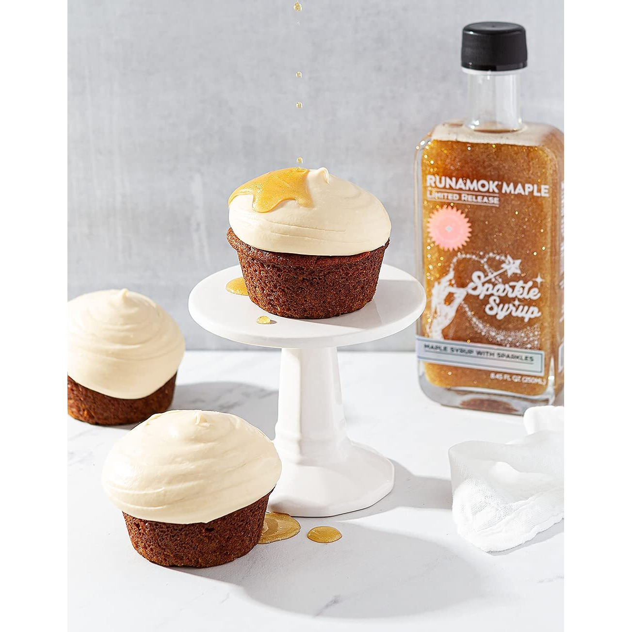 Runamok Sparkle Syrup - Maple Syrup Infused With Edible Sparkles, Perfect Pancake Syrup, Fun Vermont Maple Syrup For Beverages, Fresh Fruit & Dessert Toppings | 8.45 Fl Oz (250Ml)