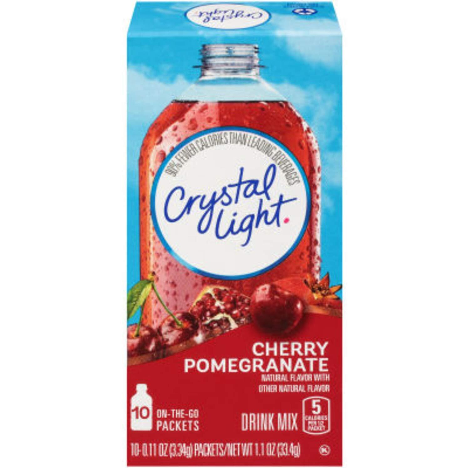 Crystal Light Natural Cherry Pomegranate, 10-Count Boxes (Pack Of 4)