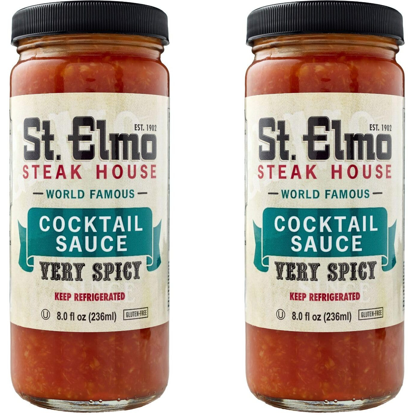 St. Elmo Cocktail Sauce, Extra Spicy Seafood Sauce And Cocktail Sauce For Shrimp, World Famous 8 Fl Oz (2 Pack)