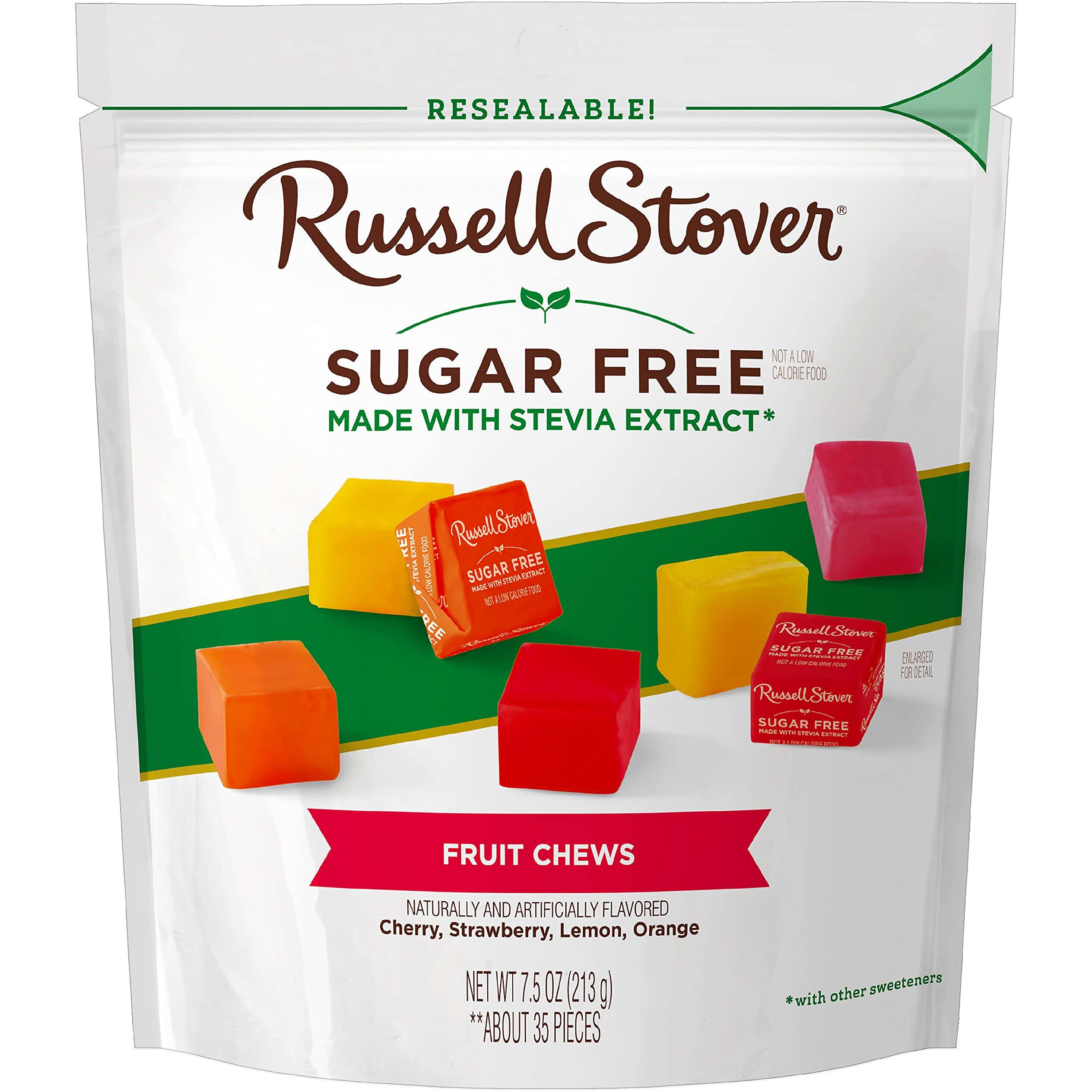 Russell Stover Fruit Chews - Sugar Free Candy, 7.5Oz Bag