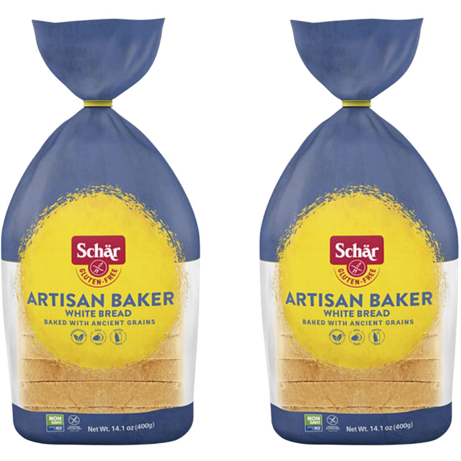 Schar - Artisan Baker White Bread - Certified Gluten Free - No Gmo's, Dairy Or Wheat - (14.01 Oz) 2 Pack