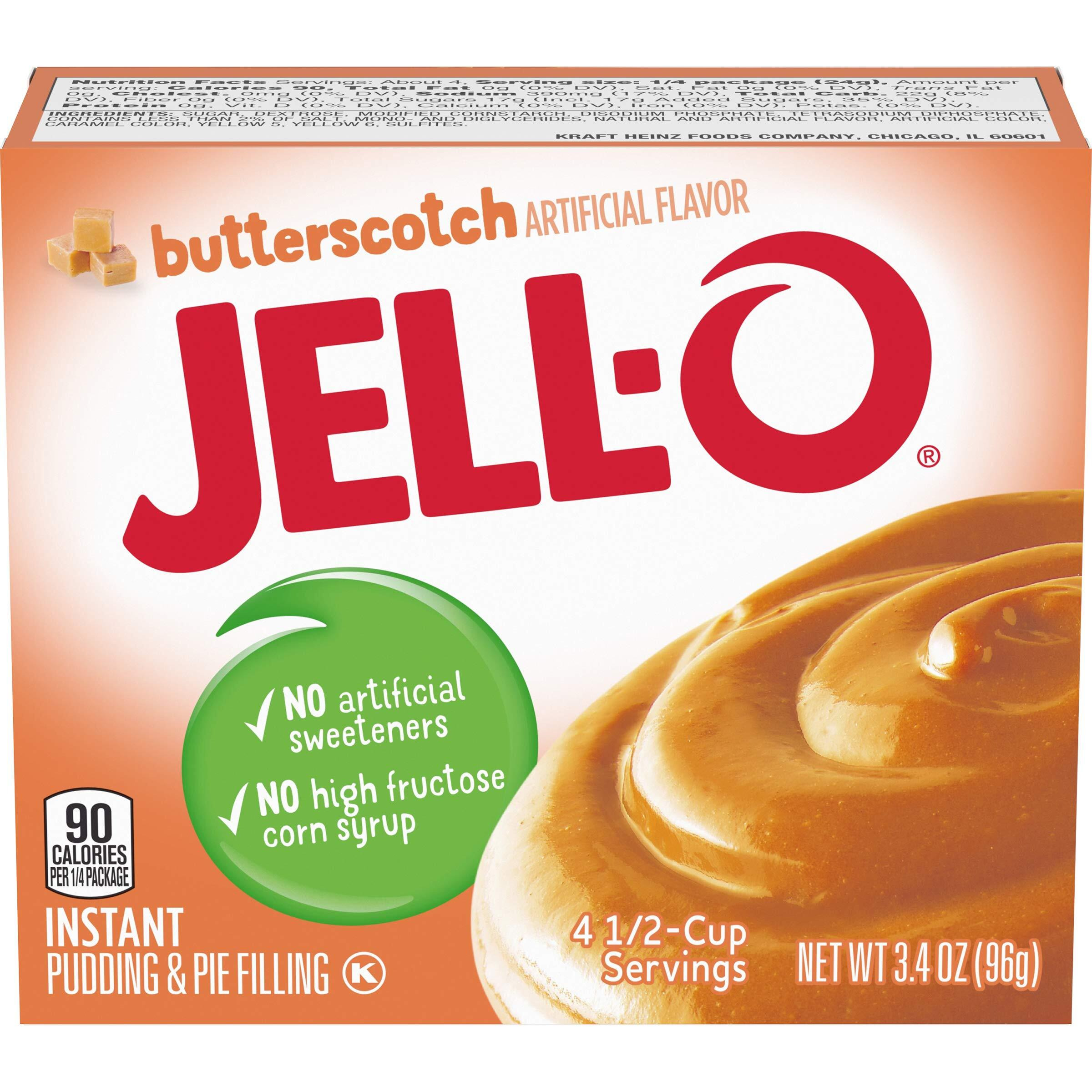 Jell-O Instant Butterscotch Pudding & Pie Filling (3.4 Oz Boxes, Pack Of 6)