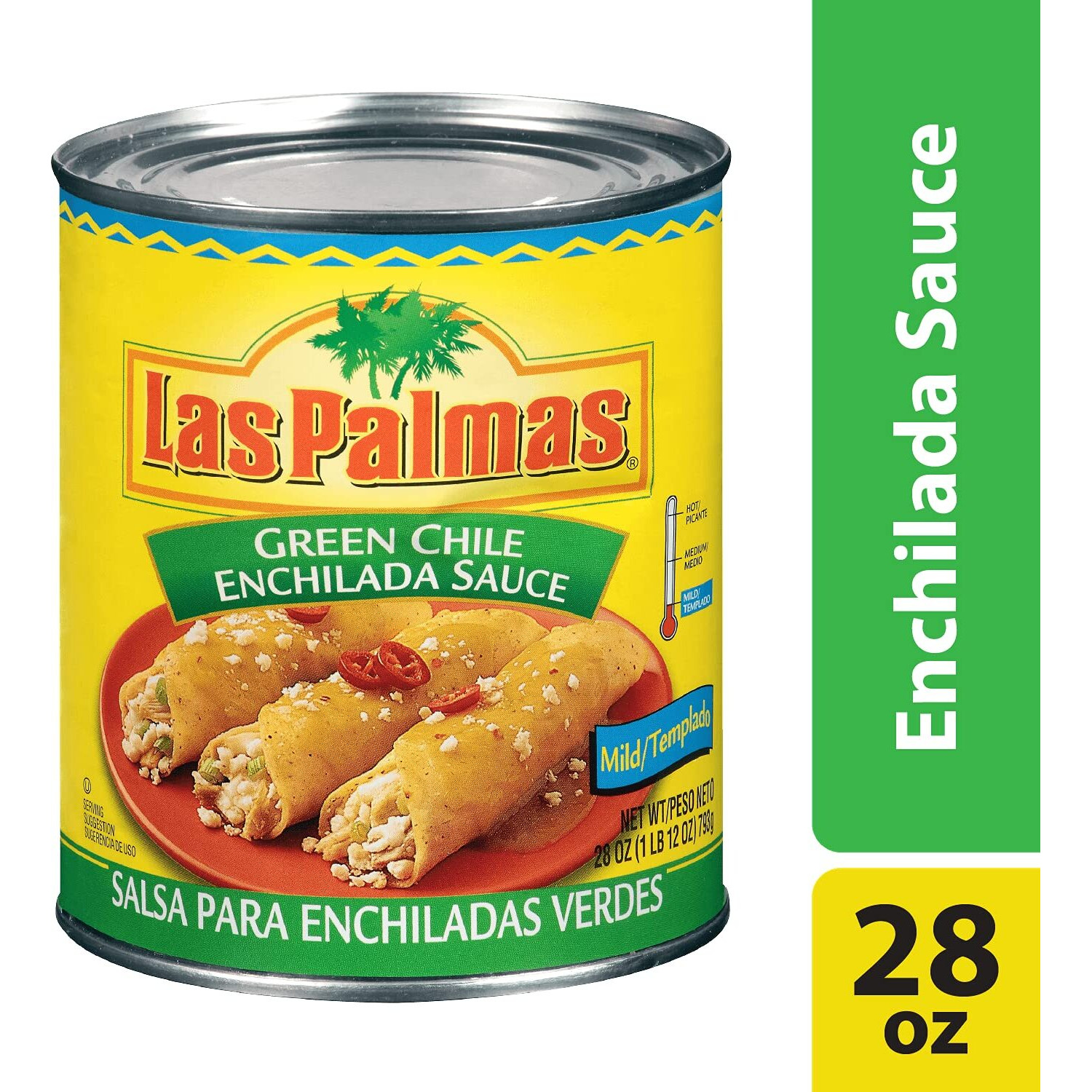 Las Palmas Green Chile Enchilada Sauce, Mild, 28 Ounce (Pack Of 12)