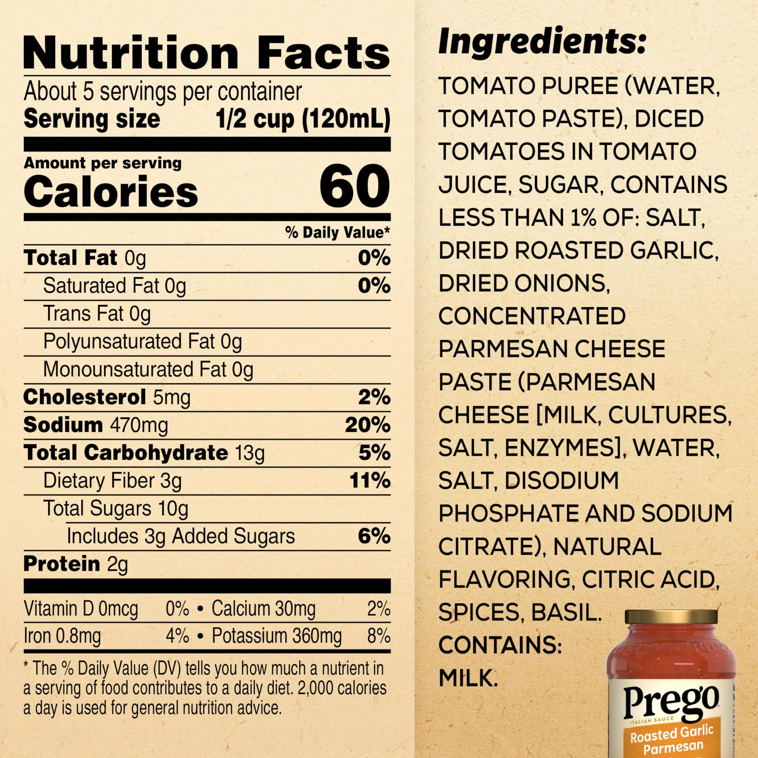 Prego Pasta Italian Tomato Sauce With Roasted Garlic & Parmesan Cheese, 24 Oz, Pack Of 12