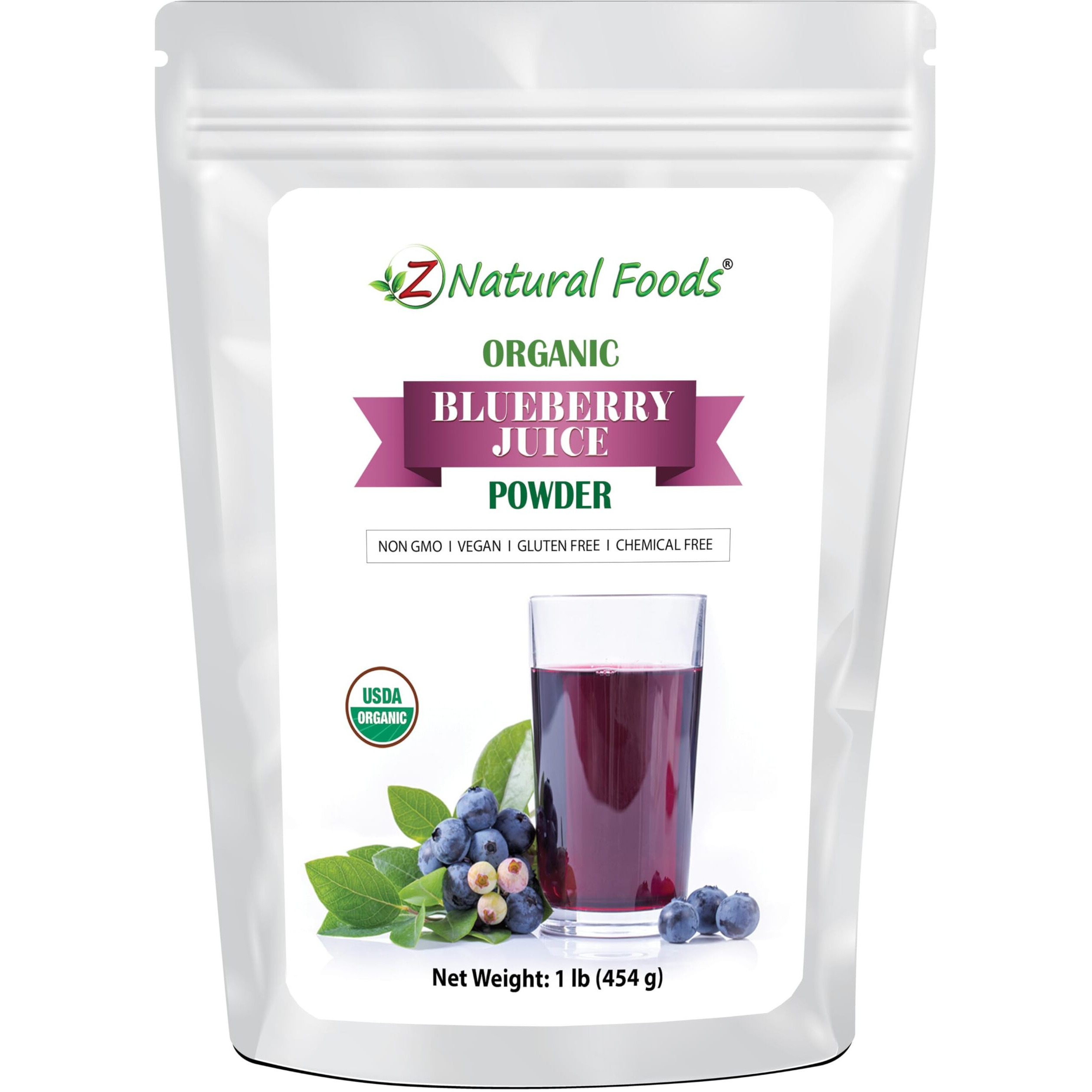 Organic Blueberry Juice Powder - Superfood Berry Antioxidant Supplement - Mix In Drinks, Shakes, Smoothies, Muffins, Cooking, & Baking Recipes - Non Gmo, Gluten Free, Vegan, Kosher - 1 Lb