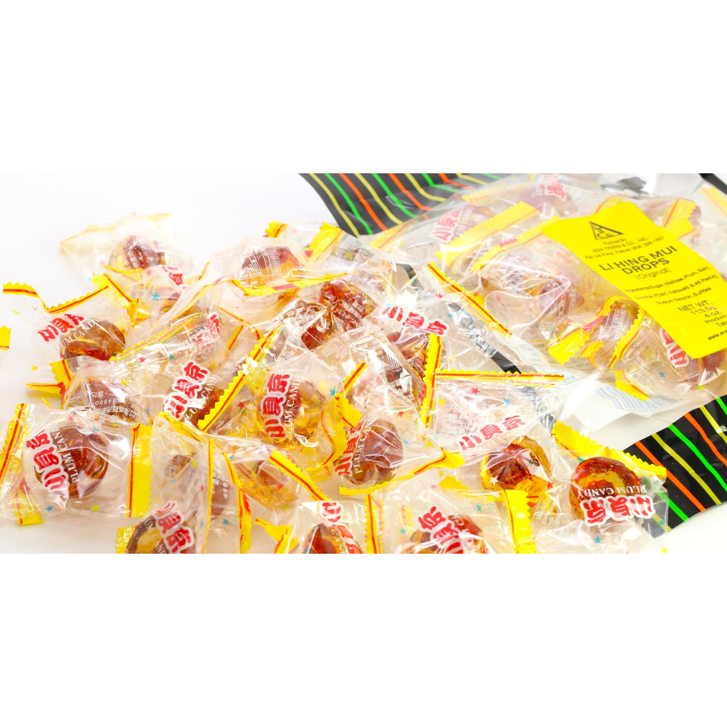 Asia Trans Golden Plum Crack Seed Drops - Hawaiian Favorite - Sweet, Sour, & Salty Dried Asian Plum Hard Candy (3 Pounds)
