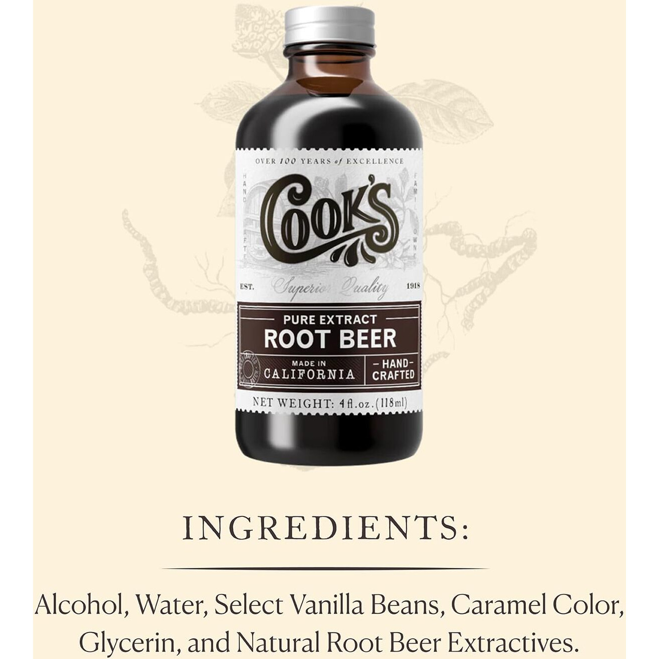 Cook's, Choice Root Beer Extract, 4 Oz