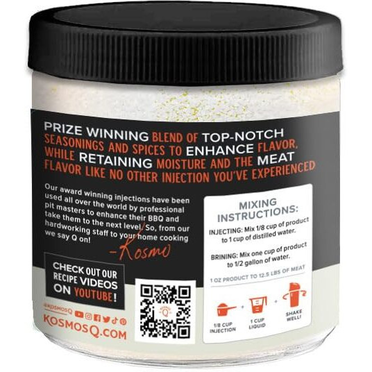 Kosmos Q Moisture Magic Bbq Injection - 16 Oz Beef, Chicken, Pork & Fish Injection Marinade - Bbq Phosphates Made In The Usa (Phosphates)