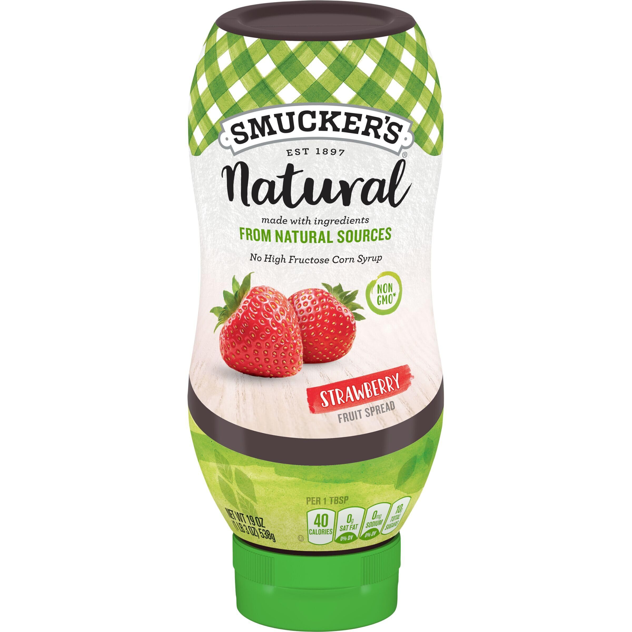 Smucker's Natural Strawberry Squeezable Fruit Spread, 19 Ounce (Pack Of 12)