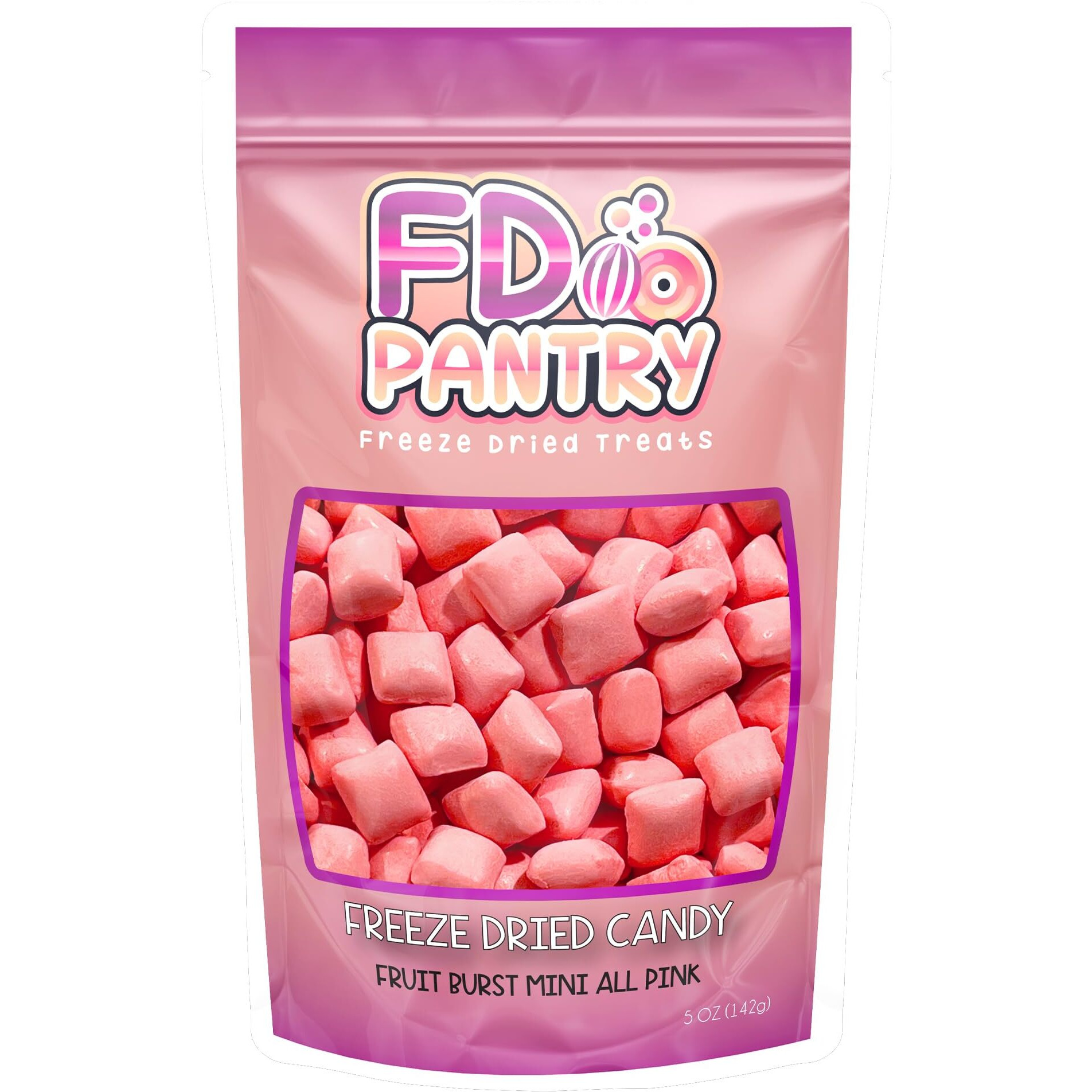 Freeze Dried Fruit Bursts Candy - Mini All-Pinks Strawberry L Hard Candy Mix 5Oz Treat Snack Gift Bag Freeze-Dried Candies