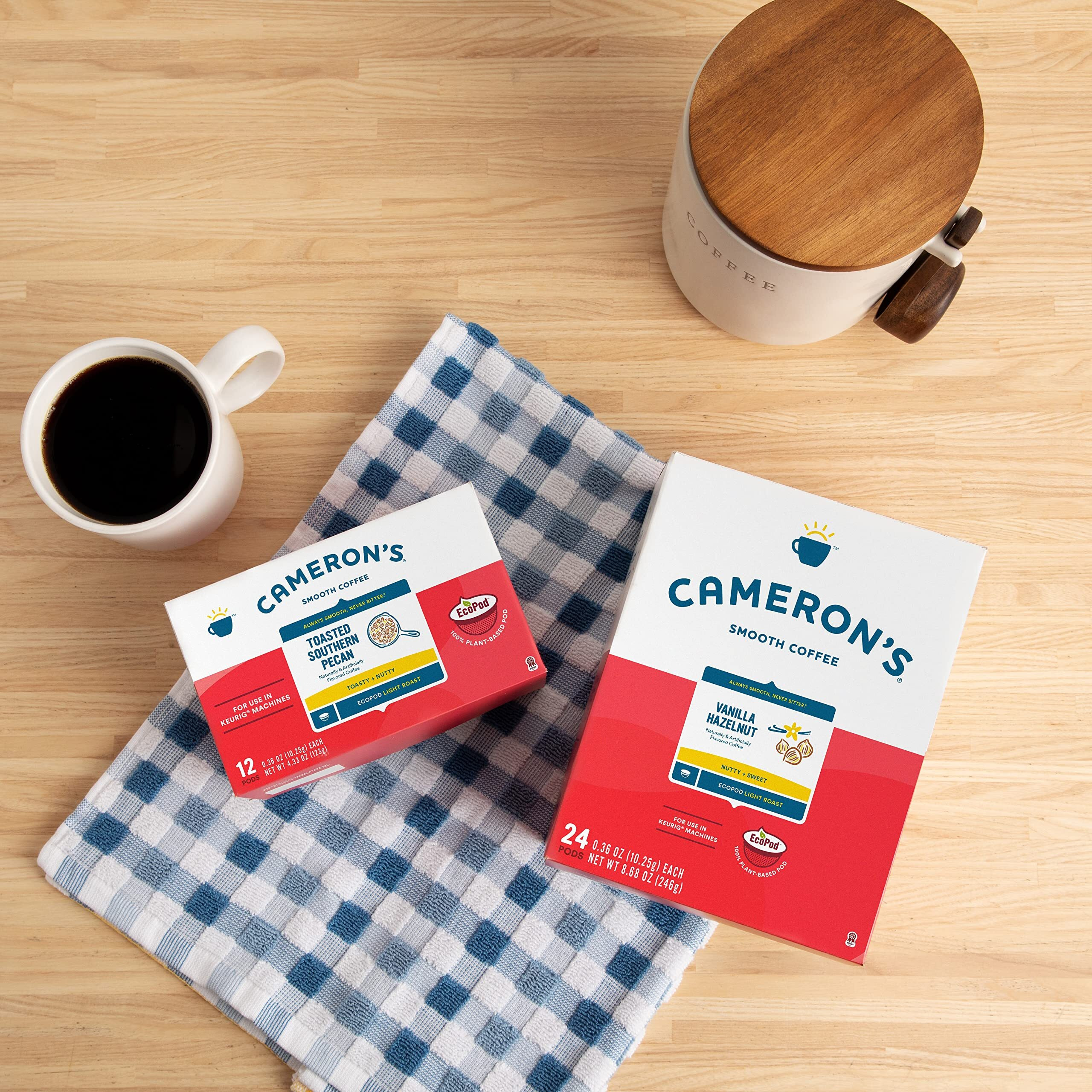 Cameron's Coffee Single Serve Pods, Flavored,Decaf Vanilla Hazelnut Flavored, 72 Count (Pack Of 1)