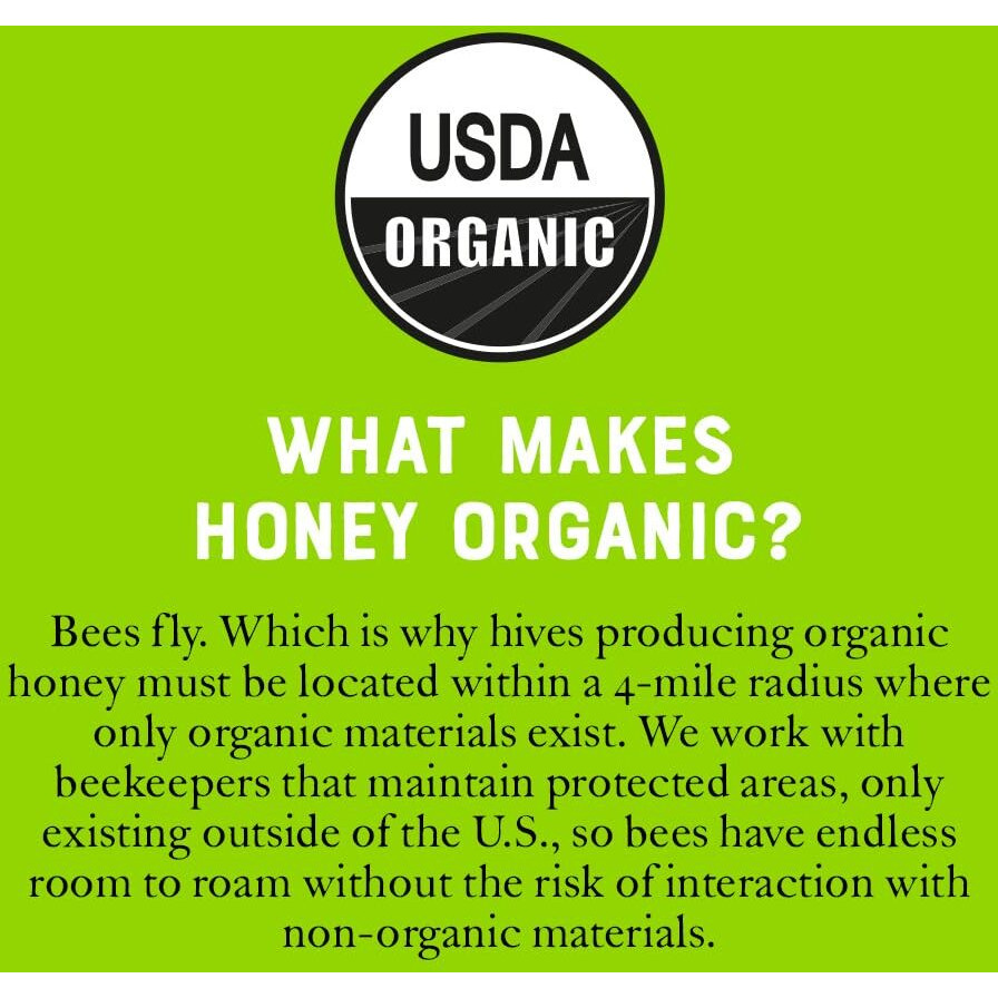 Nature Nate's 100% Pure Usda Organic Raw & Unfiltered Honey, Two 14 Oz. No-Drip Sustainable Squeeze Pouches Purity Guarantee, No Additives
