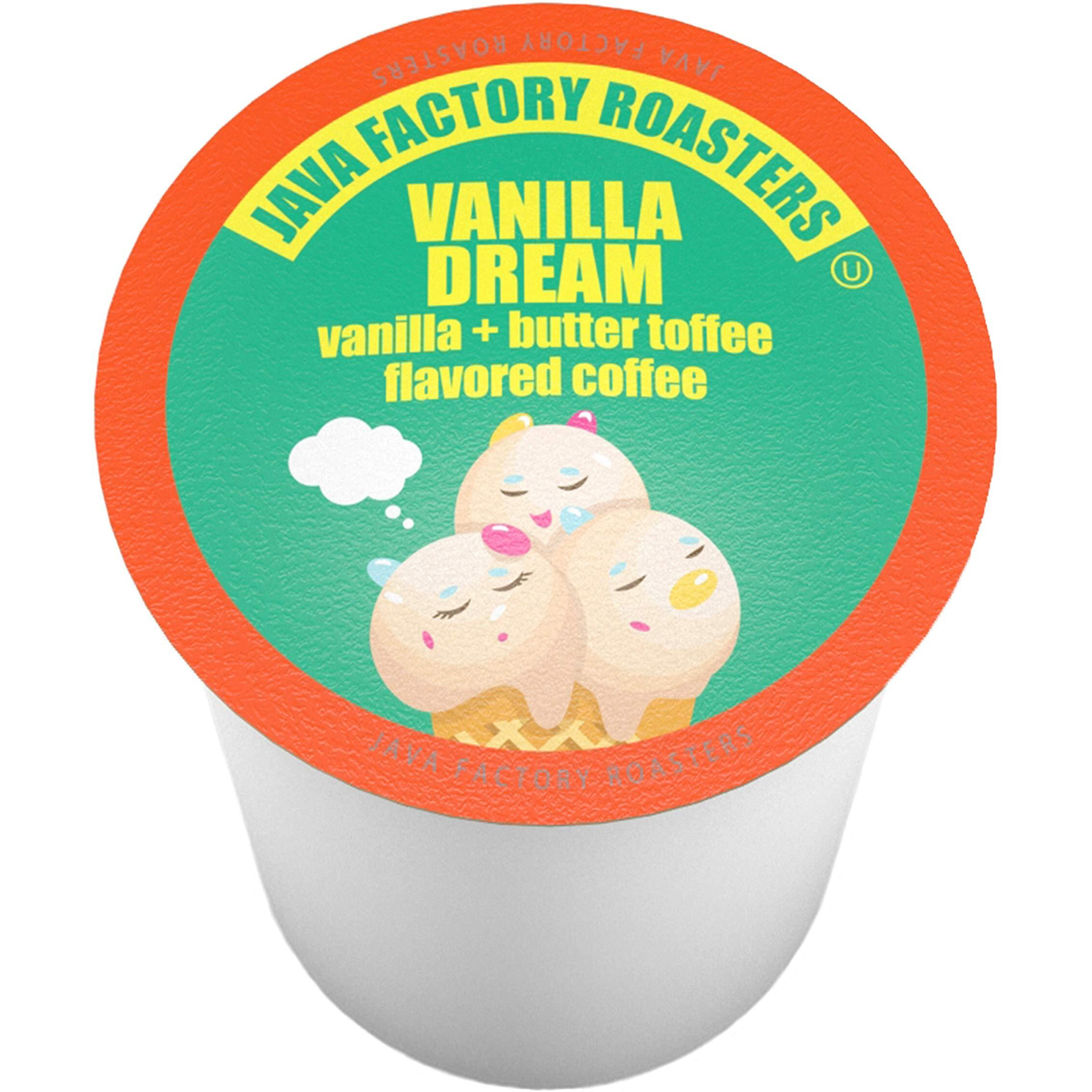Java Factory Coffee Pods Vanilla Flavored Coffee Compatible With K Cup Brewers Including 2.0, Vanilla Dream, 40 Count