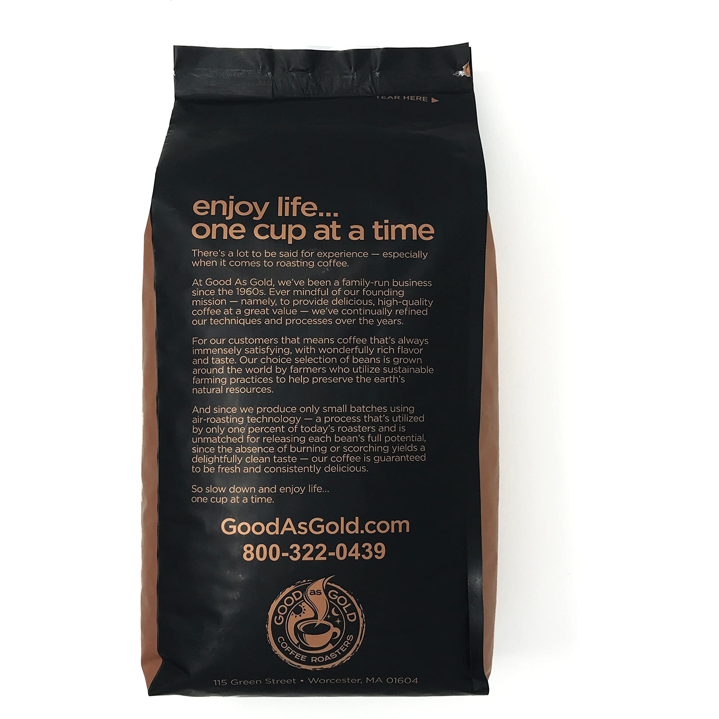 Honduras Coffee Beans (5 Lbs), Light/Medium Roast, Fair Trade/Organically Grown, Good As Gold Coffee Roasters