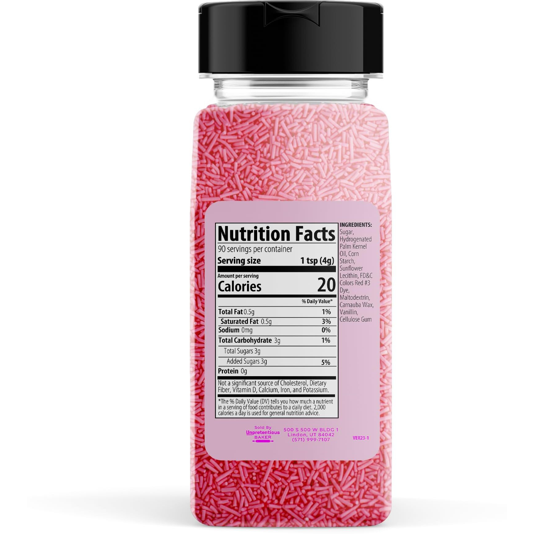 Unpretentious Pink Sprinkles, Perfect For Festivities, Multi-Use Shaker Bottle, Dessert Decorating
