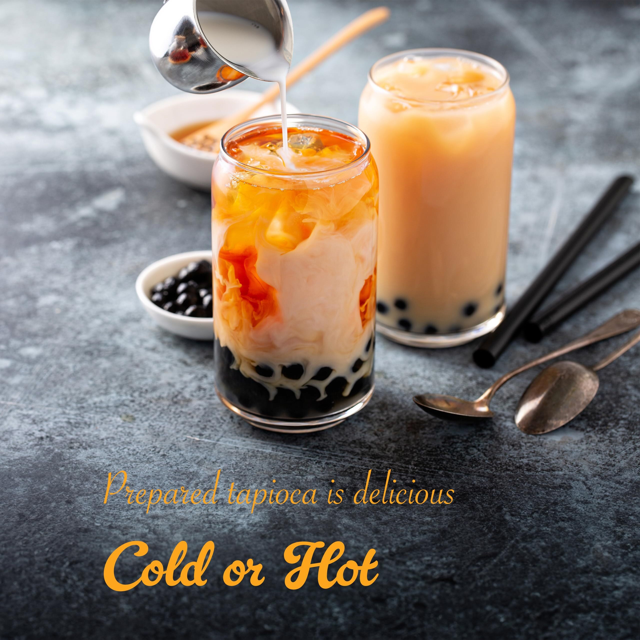 Wufuyuan Boba Tapioca Pearl, Black Sugar Flavor, Ready In 5 Minutes, 8.8 Oz. (4 Packs)