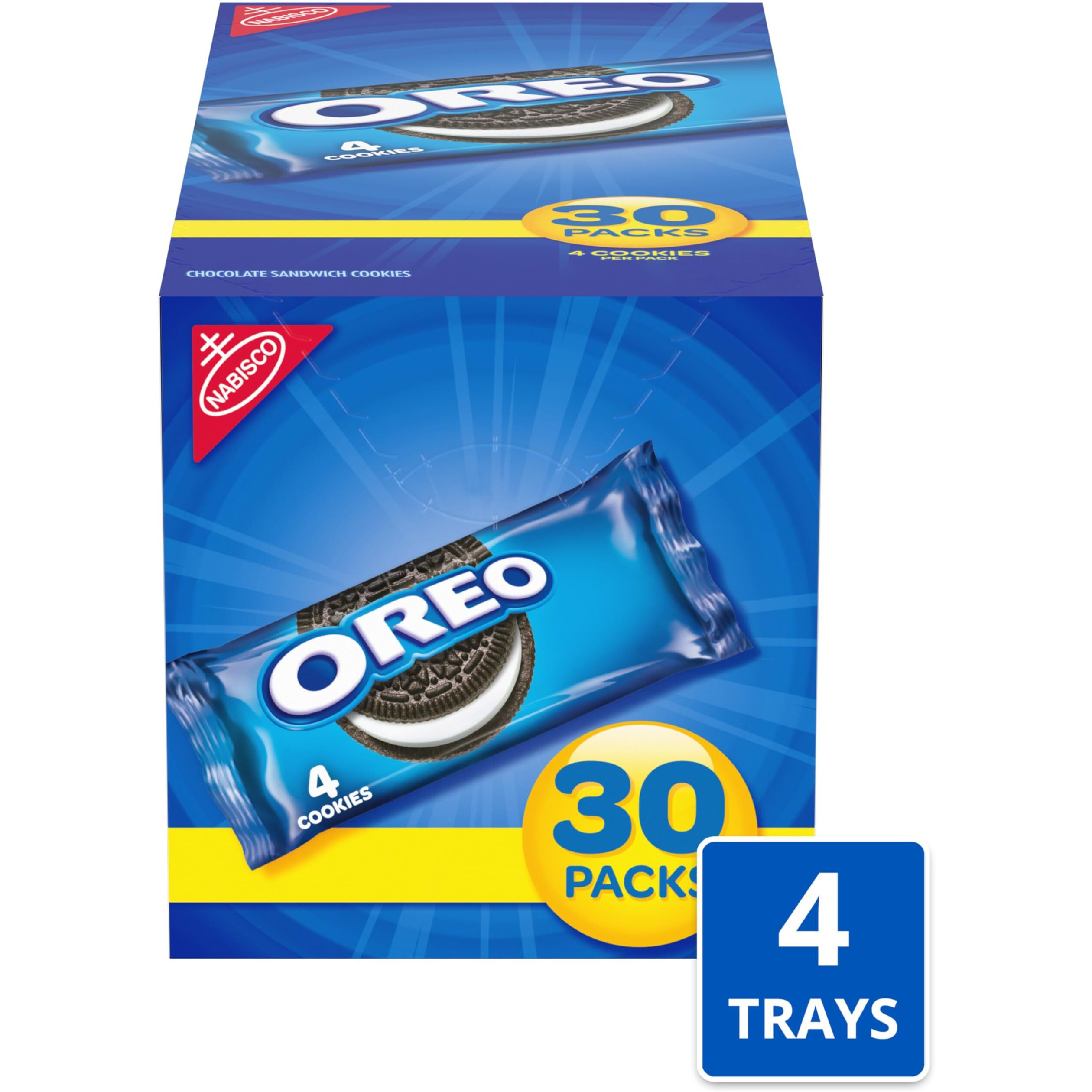 Oreo Chocolate Sandwich Cookies, 120 Snack Packs (4 Boxes)