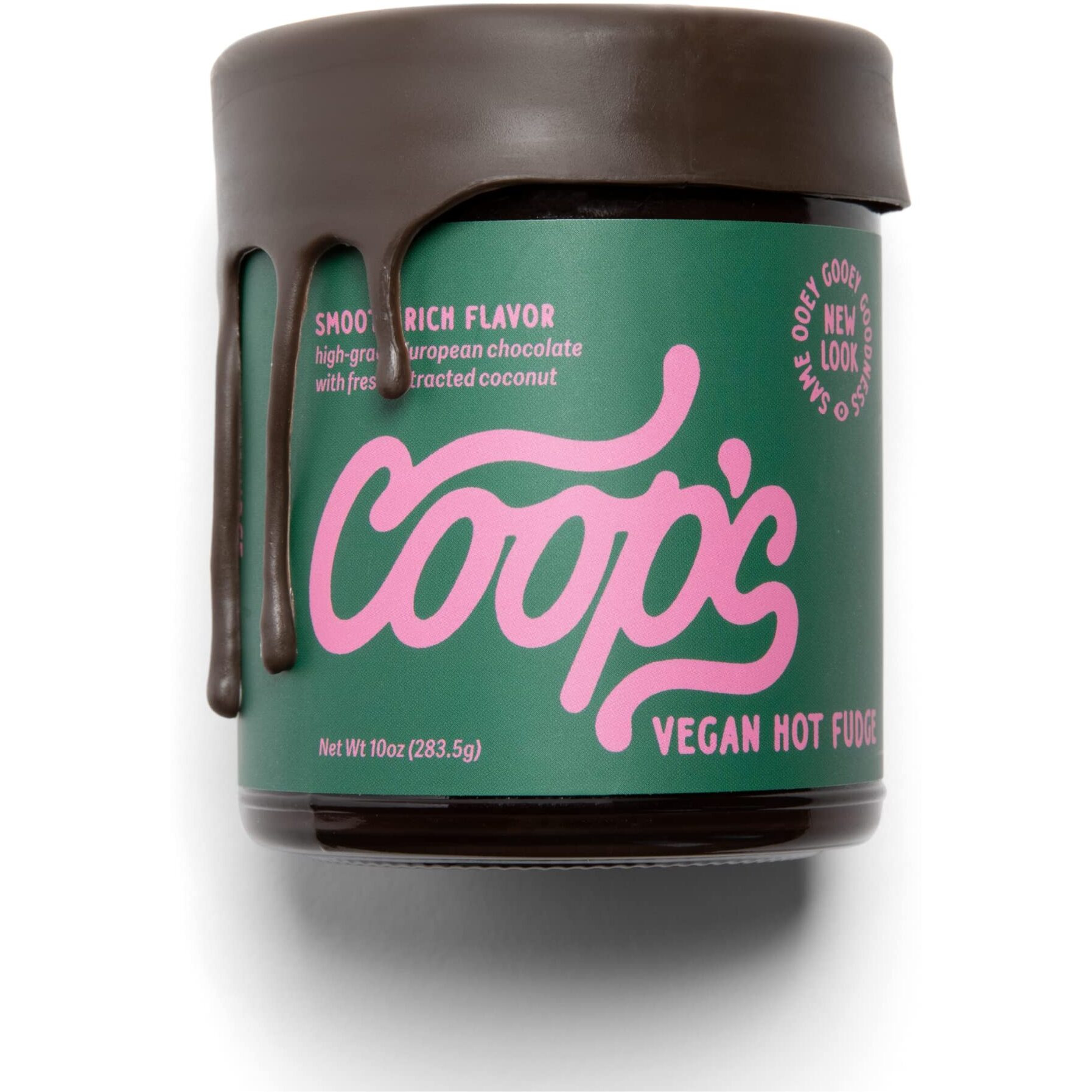 Coop's Vegan Hot Fudge Sauce 10.6 Oz - Gluten Free Vegan, Kosher, Non Gmo, Gourmet, All Natural, Plant Based Dairy Free Whipped Topping For Icecream, Sundae, Panckaes, Milshake And More