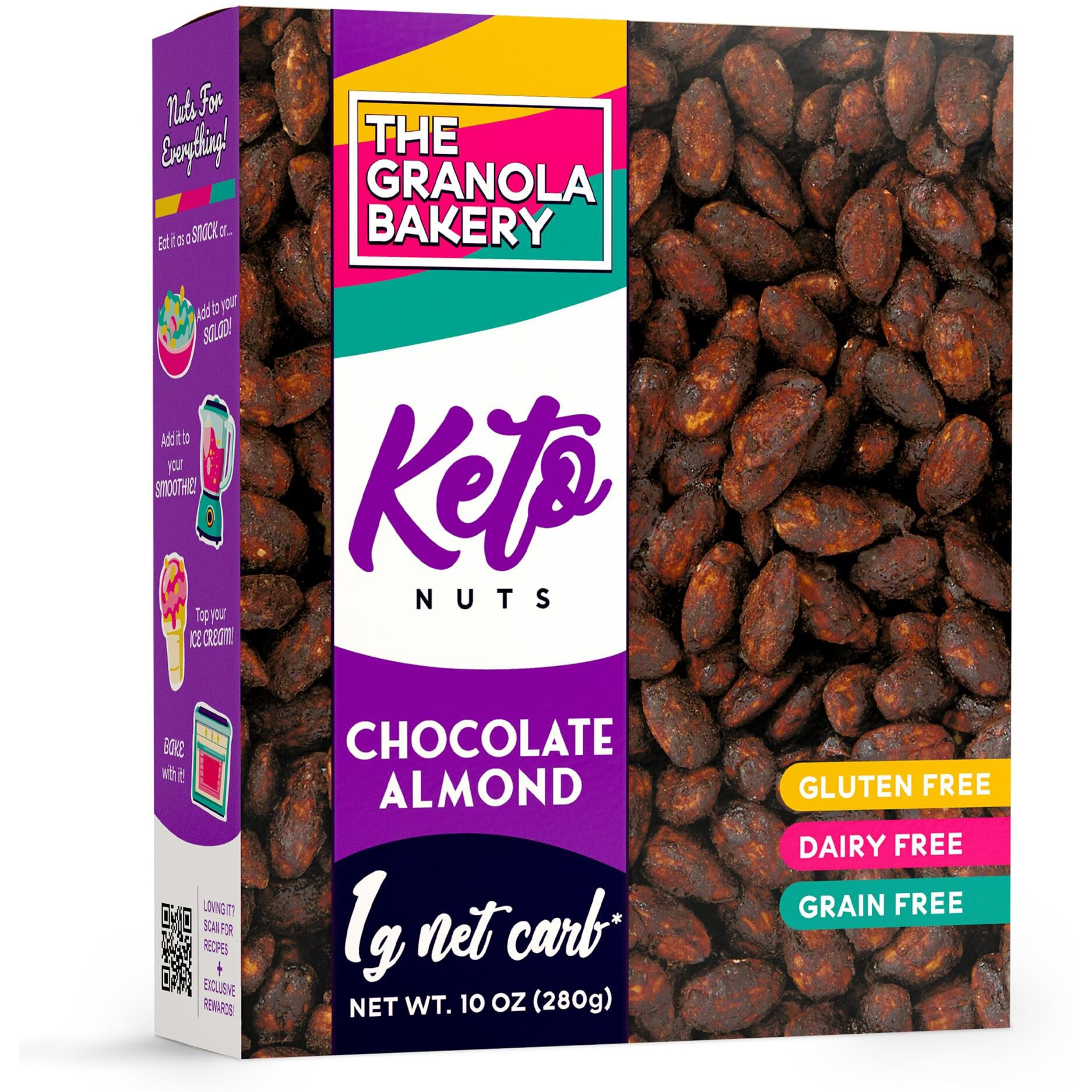 Tgb Chocolate Almonds | 1G Net Carb Keto Snack | Gluten Free Low Carb Candy Nuts, 10 Ounces