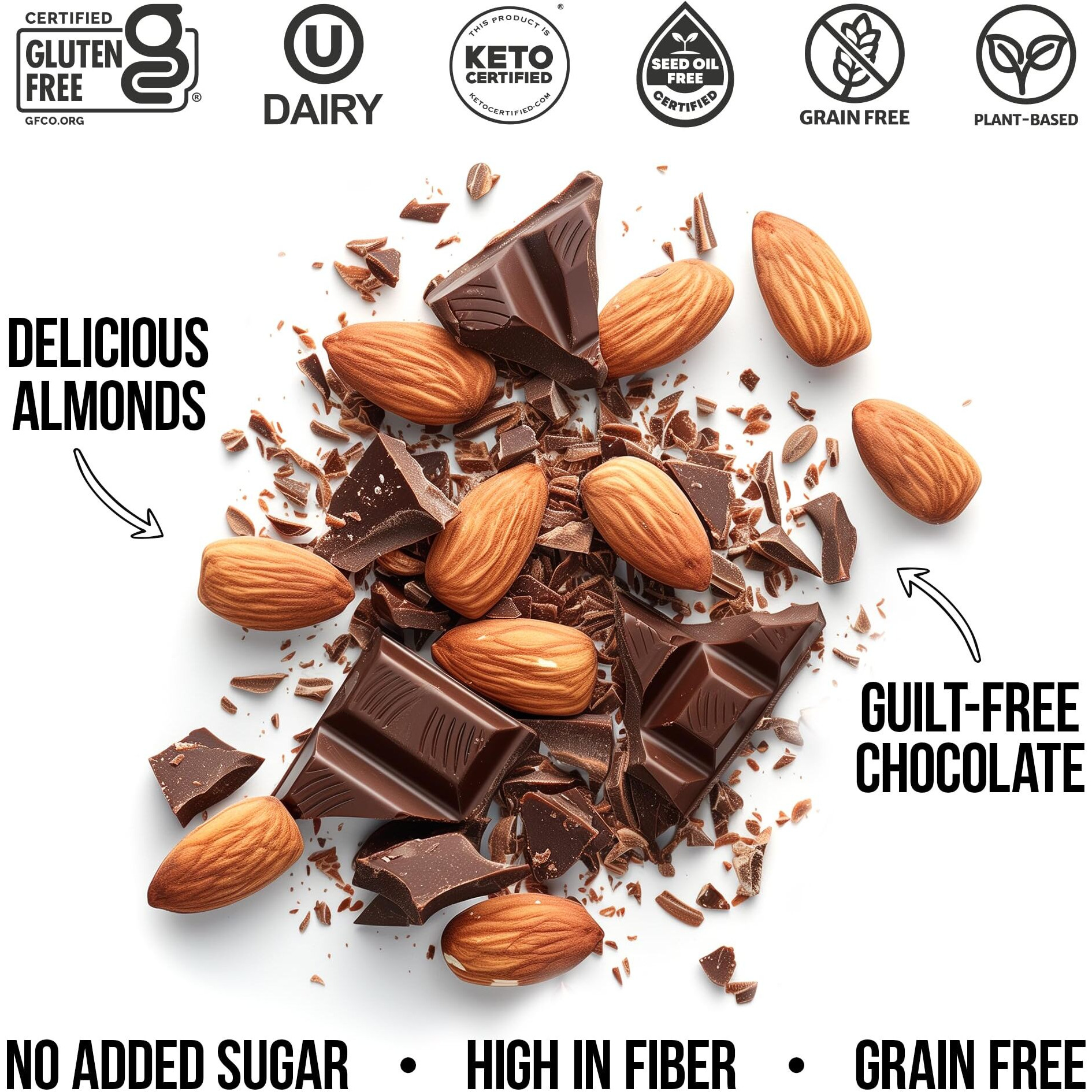Tgb Chocolate Almonds | 1G Net Carb Keto Snack | Gluten Free Low Carb Candy Nuts, 10 Ounces