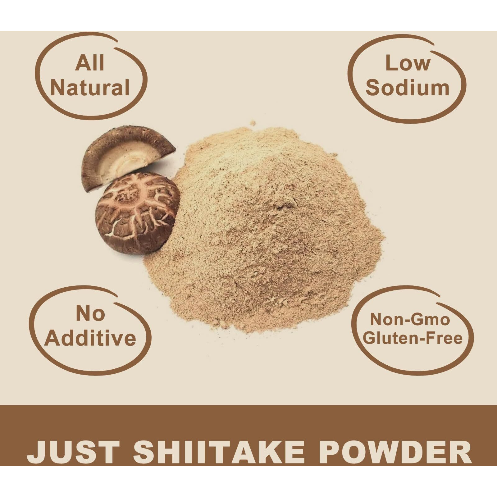 Grelim Shiitake Mushroom Powder 8 Oz, No Additive, Gluten-Free, Non-Gmo Great For Sauce, Soup, And Mushroom Coffee 227G