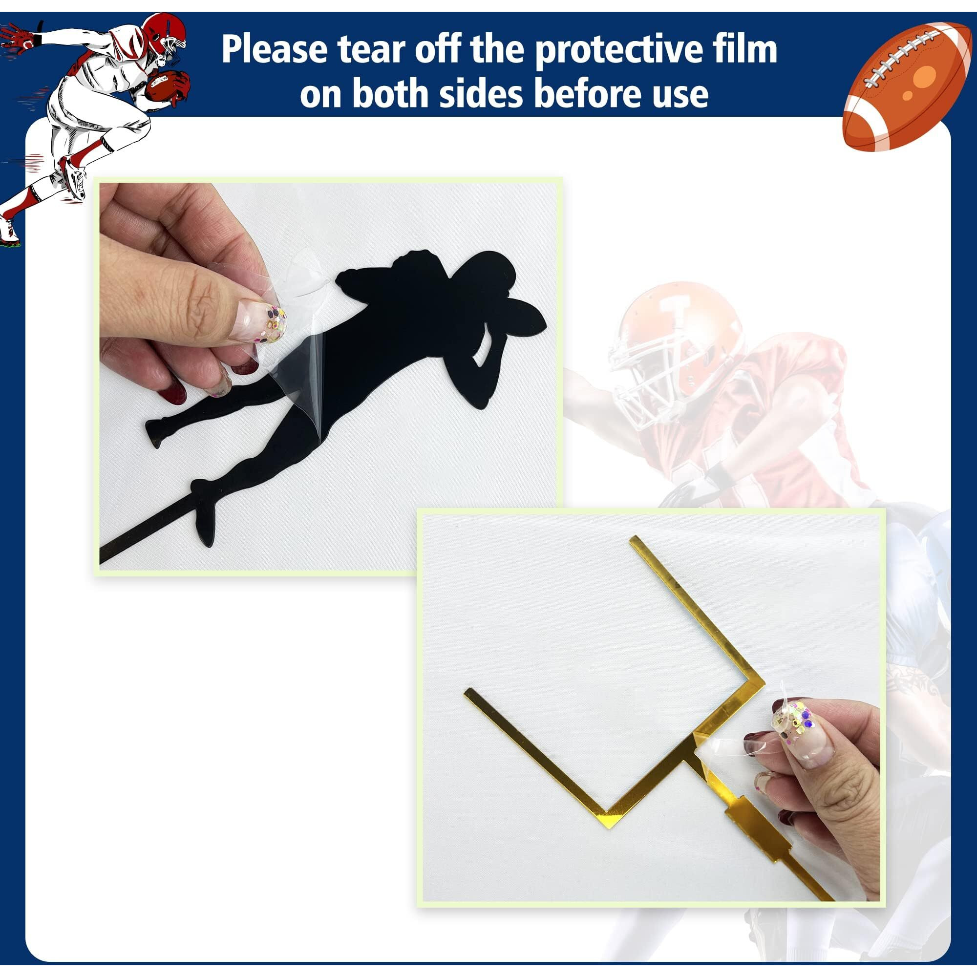 24 Pcs Football Cake Decorations 8 Pcs Cake Goal Post Topper 8 Pcs Mini Football 8 Pcs Rugby Ball Player Cake Toppers For Football Themed Birthday Party Favors Game Day Party Supplies