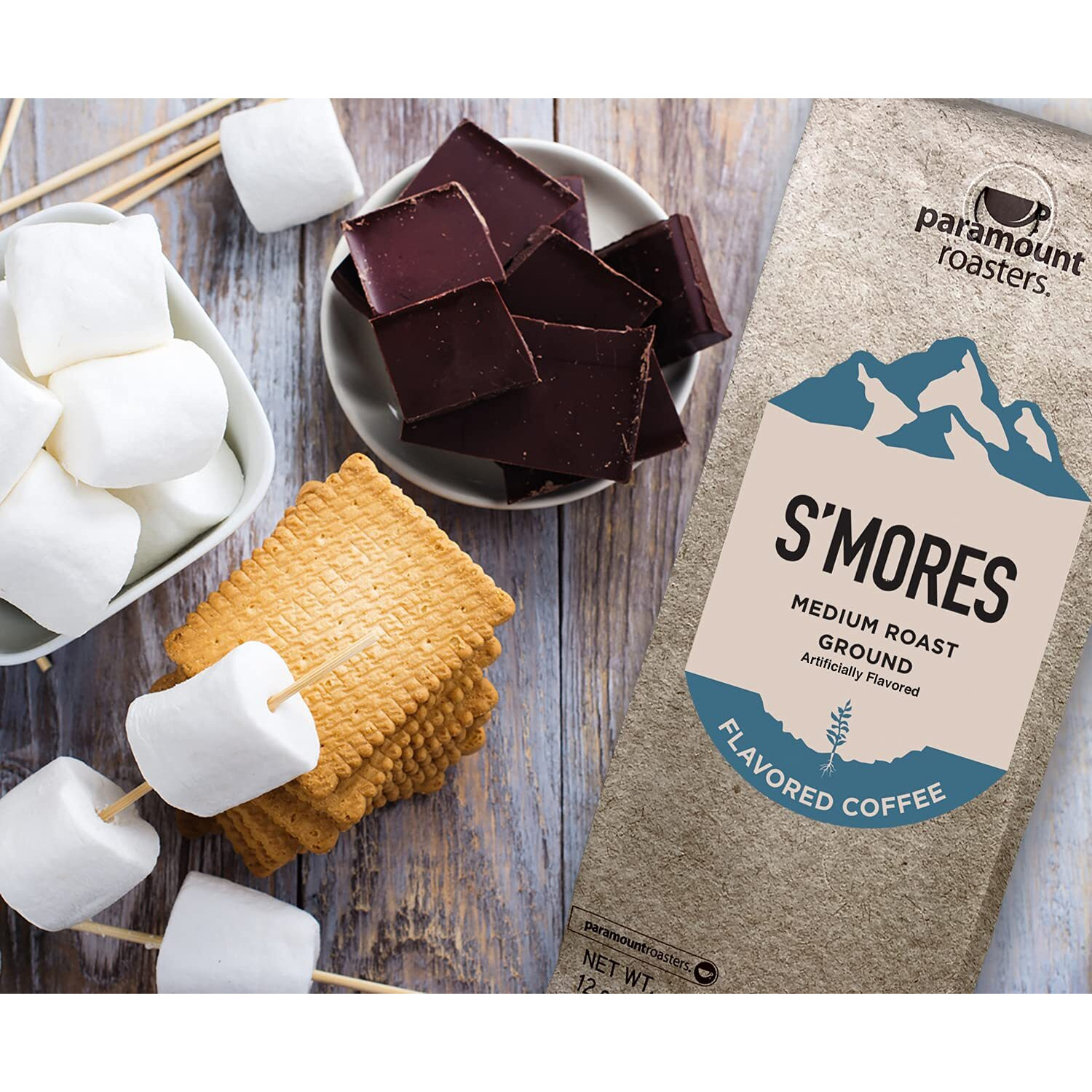 Paramount Roasters, S'Mores Flavored Ground Coffee, 1-12 Ounce Bag Medium Roast (Paramount Coffee Company)