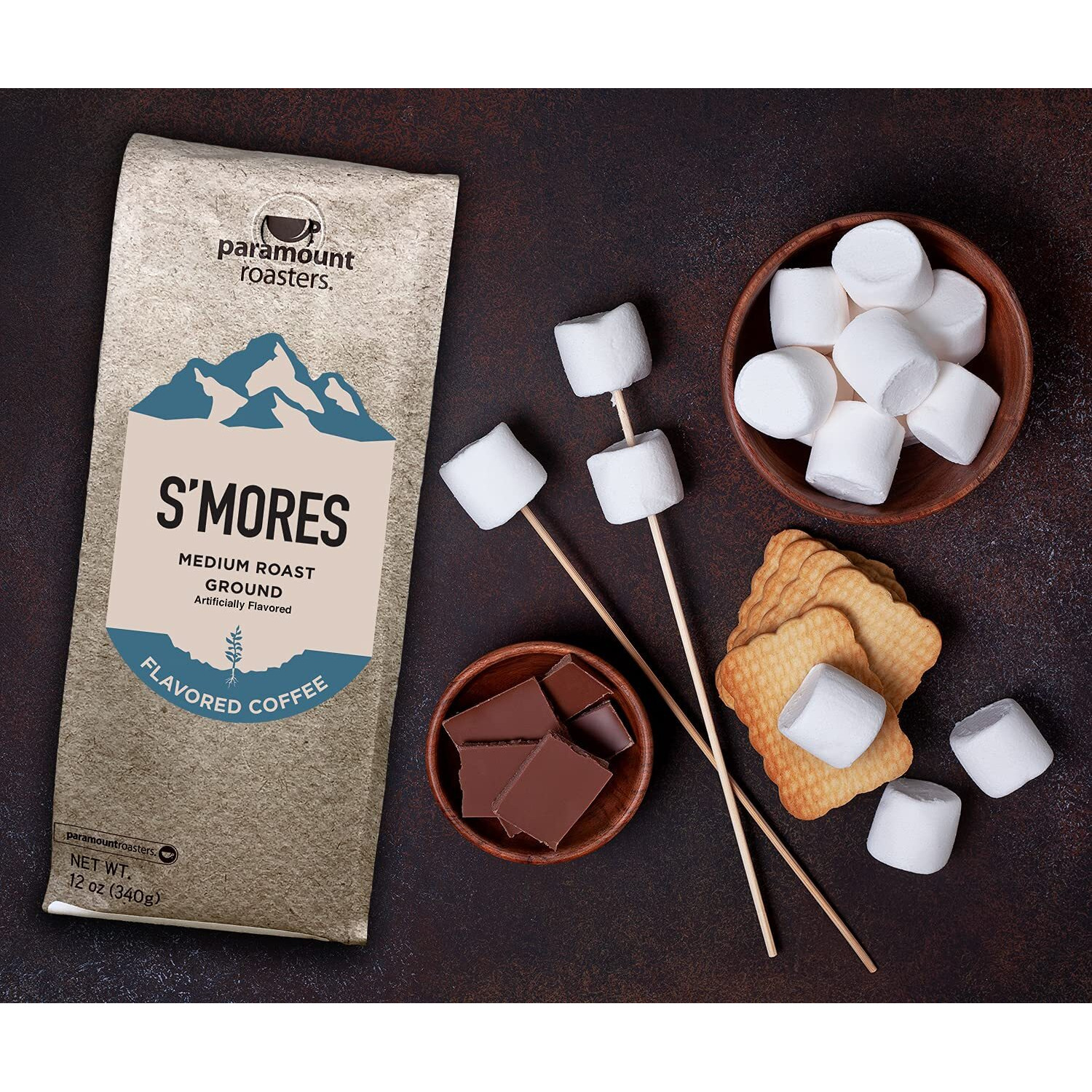 Paramount Roasters, S'Mores Flavored Ground Coffee, 1-12 Ounce Bag Medium Roast (Paramount Coffee Company)