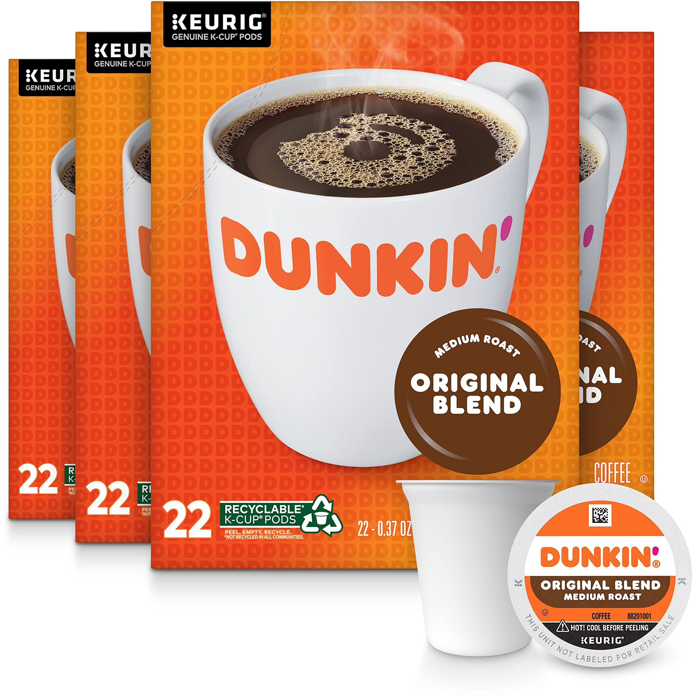 Dunkin' Original Blend Medium Roast Coffee, 88 Keurig K-Cup Pods