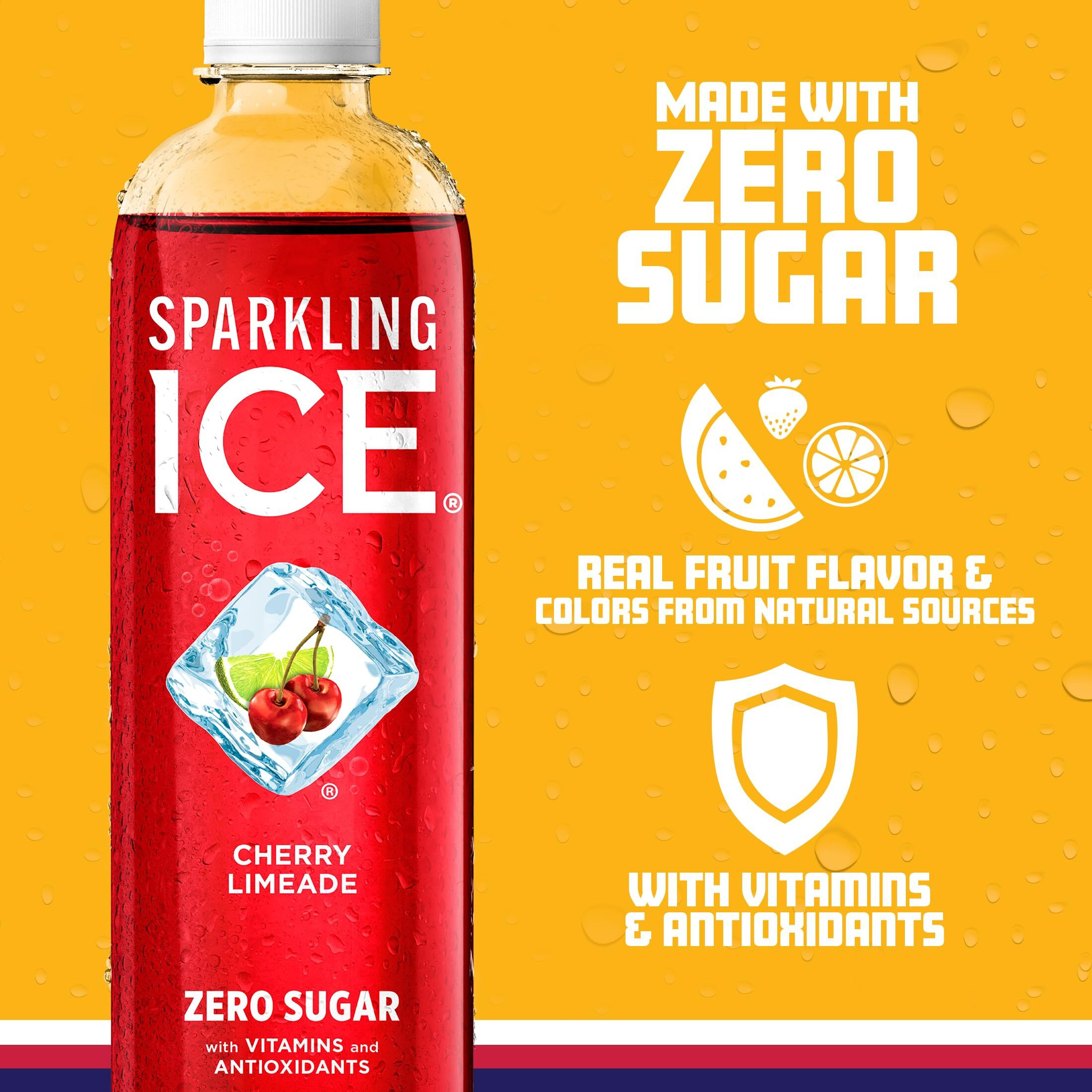 Sparkling Ice, Cherry Limeade Sparkling Water, Zero Sugar Flavored Water, With Vitamins And Antioxidants, Low Calorie Beverage, 17 Fl Oz Bottles (Pack Of 12)