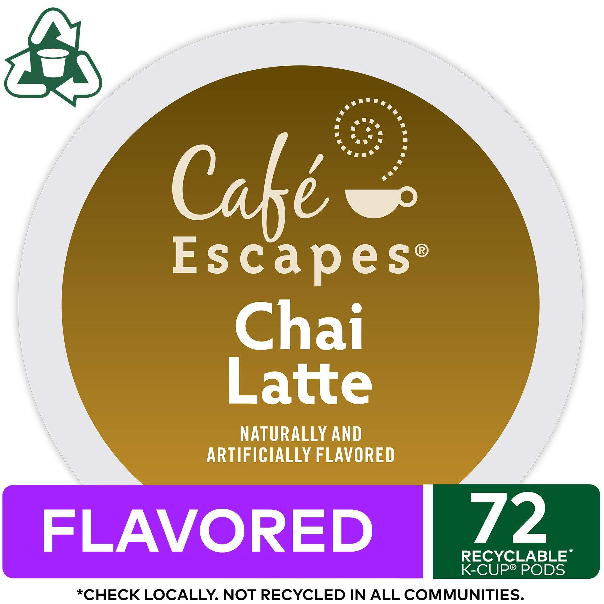 Cafe Escapes Chai Latte Keurig Single-Serve K-Cup Pods, 72 Count (6 Packs Of 12)