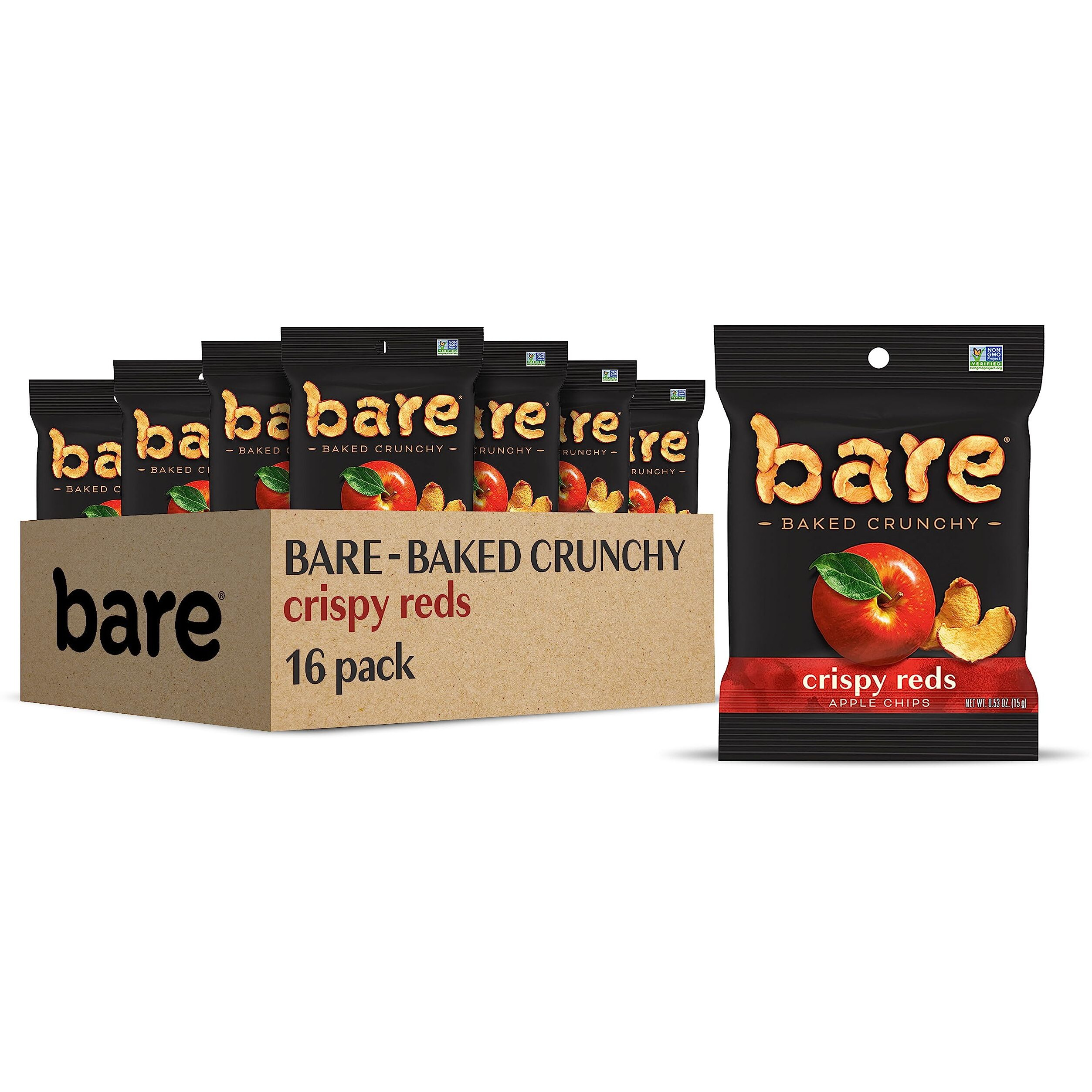 Bare Baked Crunchy, Apples Fuji & Reds, 0.53 Ounce (Pack Of 16)
