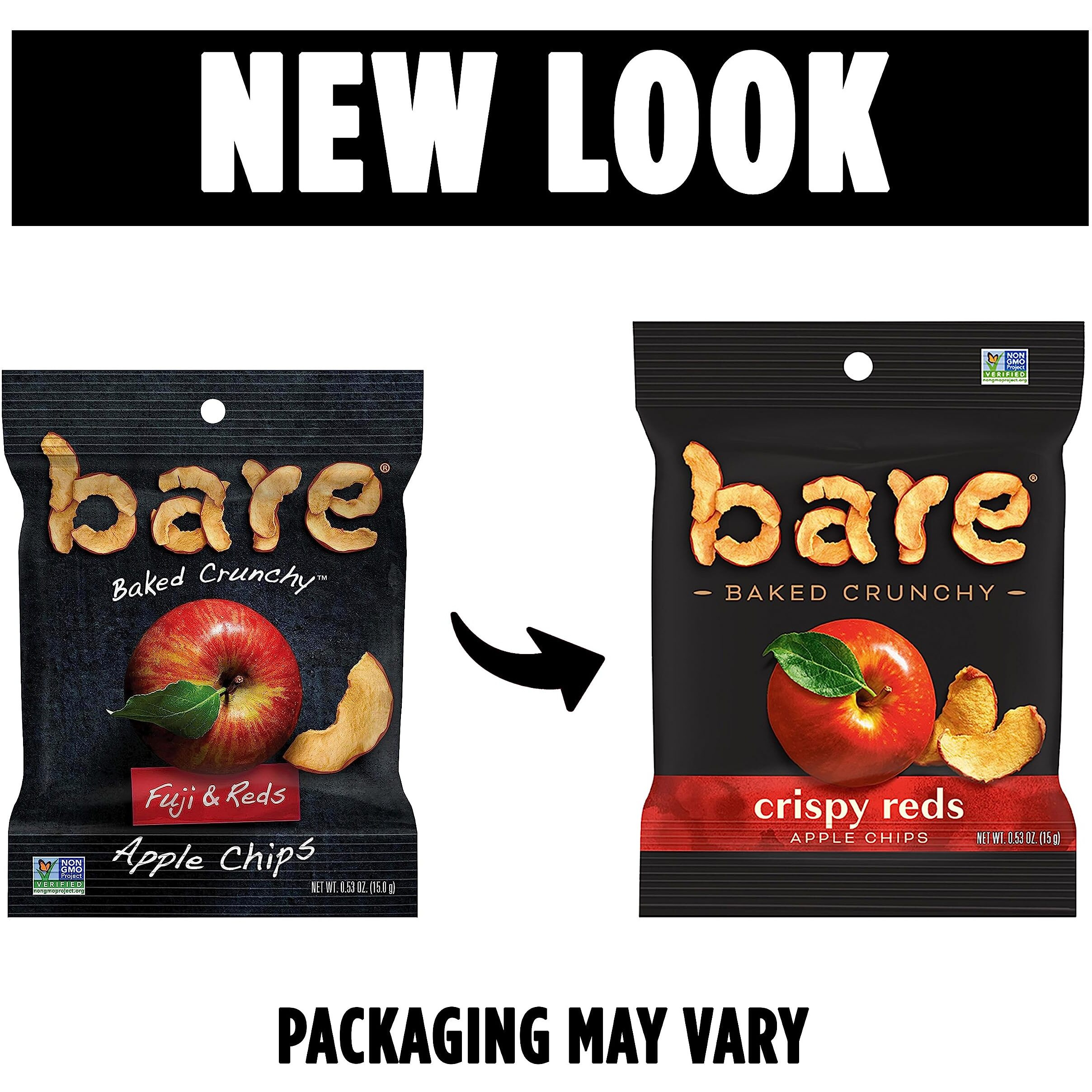 Bare Baked Crunchy, Apples Fuji & Reds, 0.53 Ounce (Pack Of 16)